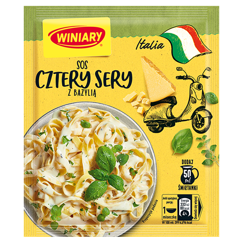 Sos cztery sery z bazylią