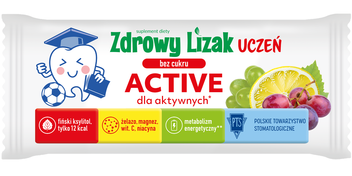 Lizak owocowy na energię bez cukru - suplement diety