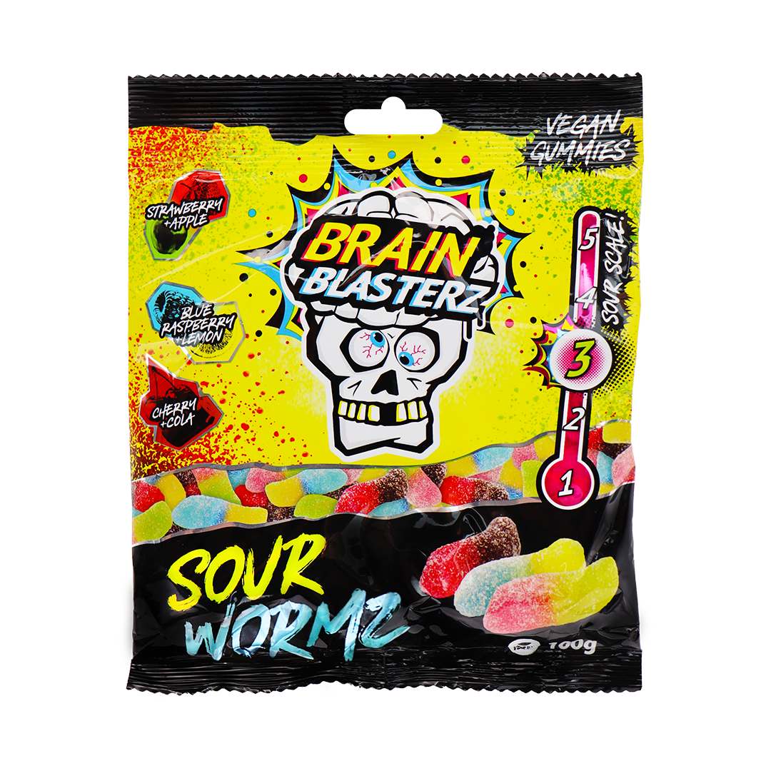 Super kwaśne żelki w kształcie robaków