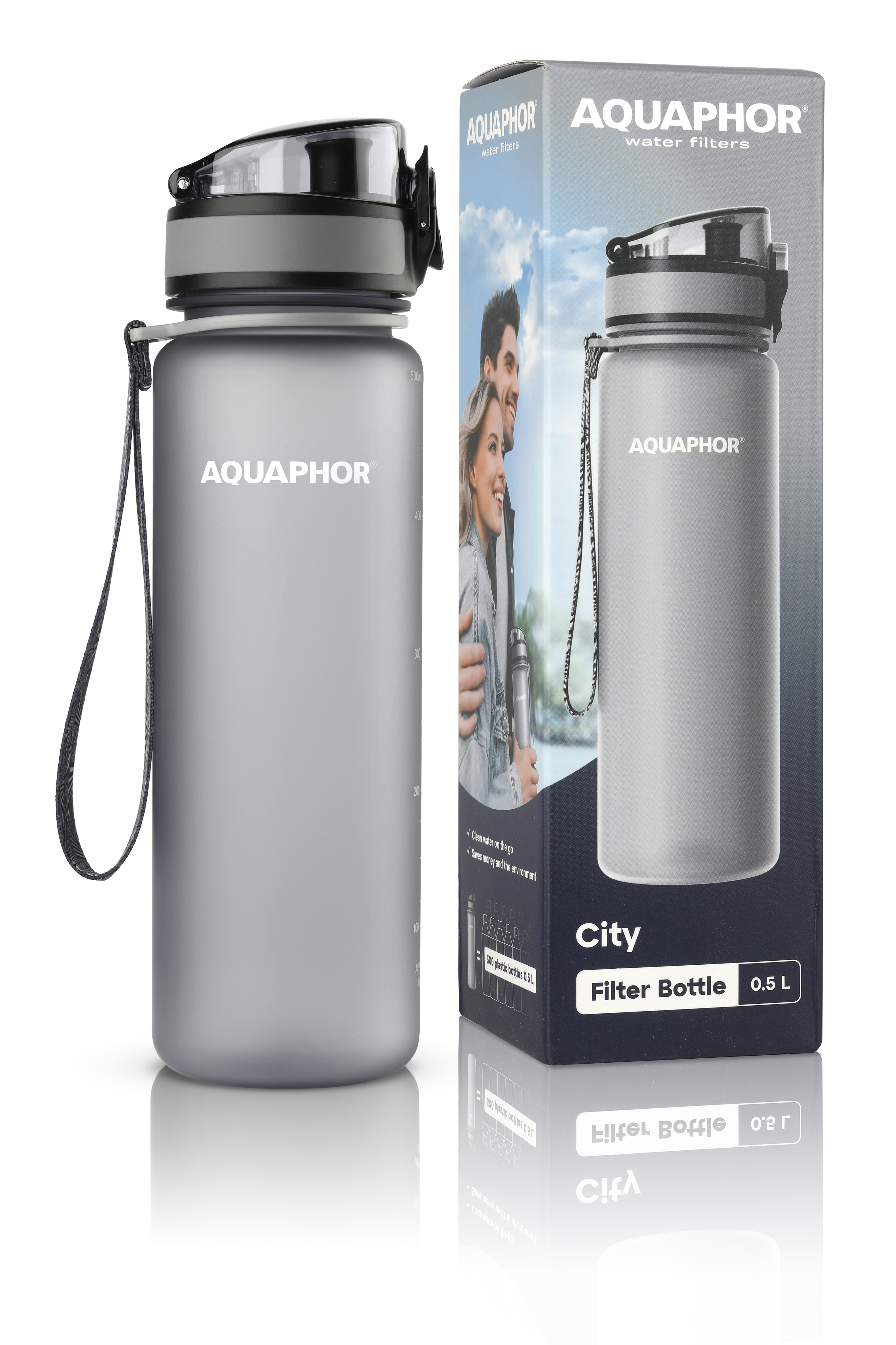 Butelka filtrująca Aquaphor City - Szara