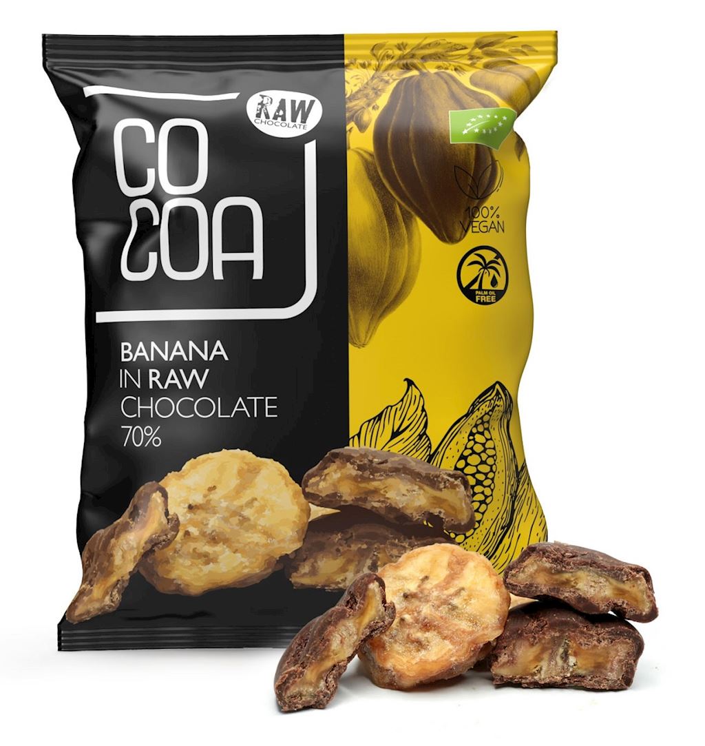 Banany w surowej czekoladzie BIO