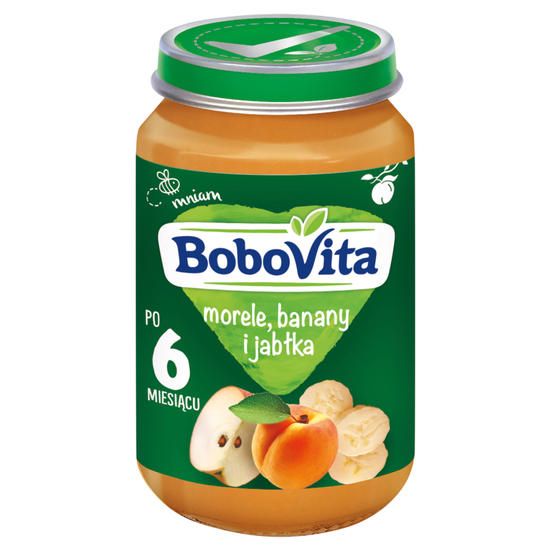 Jabłka, morele i banany - po 6 miesiącu