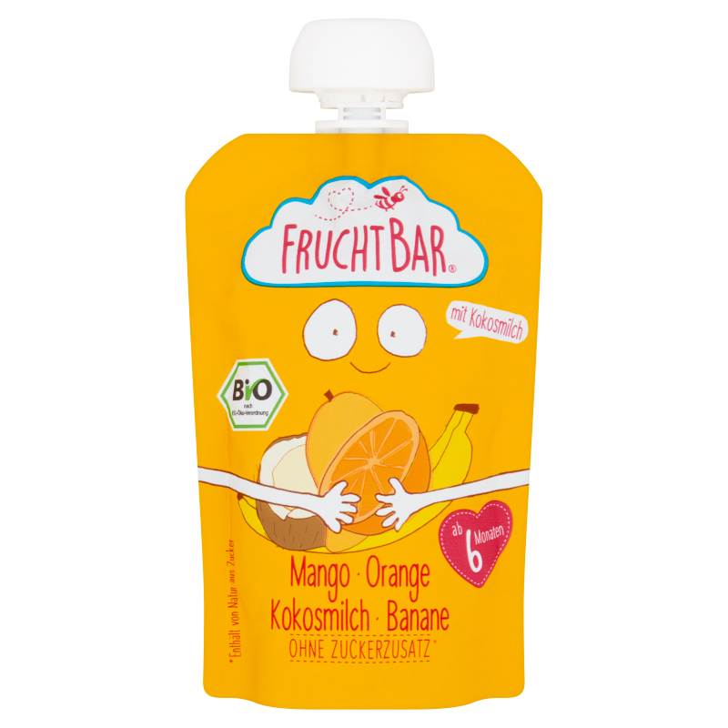 Mus mango, pomarańcz, kokos, banan po 6 miesiącu BIO