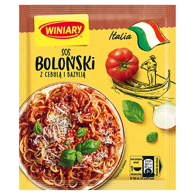 Sos Boloński z cebulą i bazylią