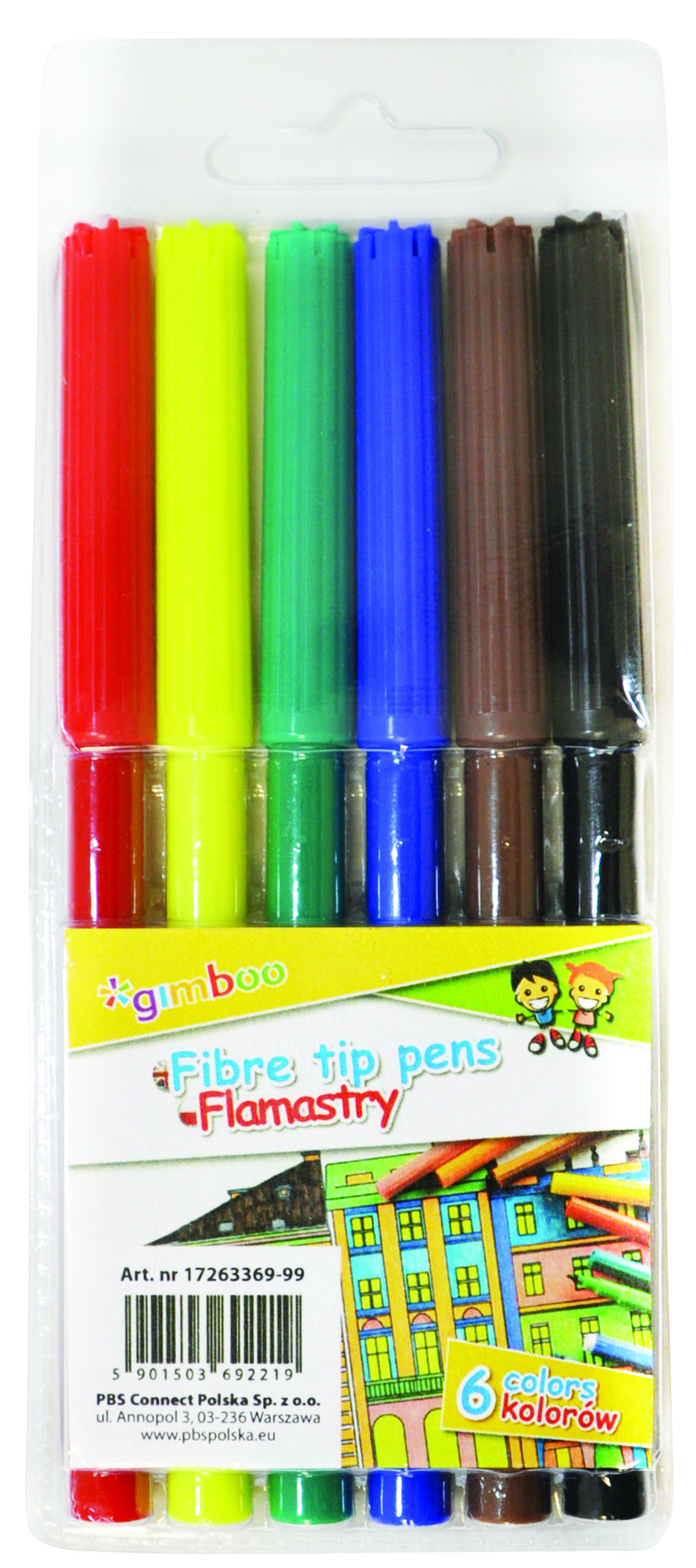 Flamastry 6szt. mix kolorów