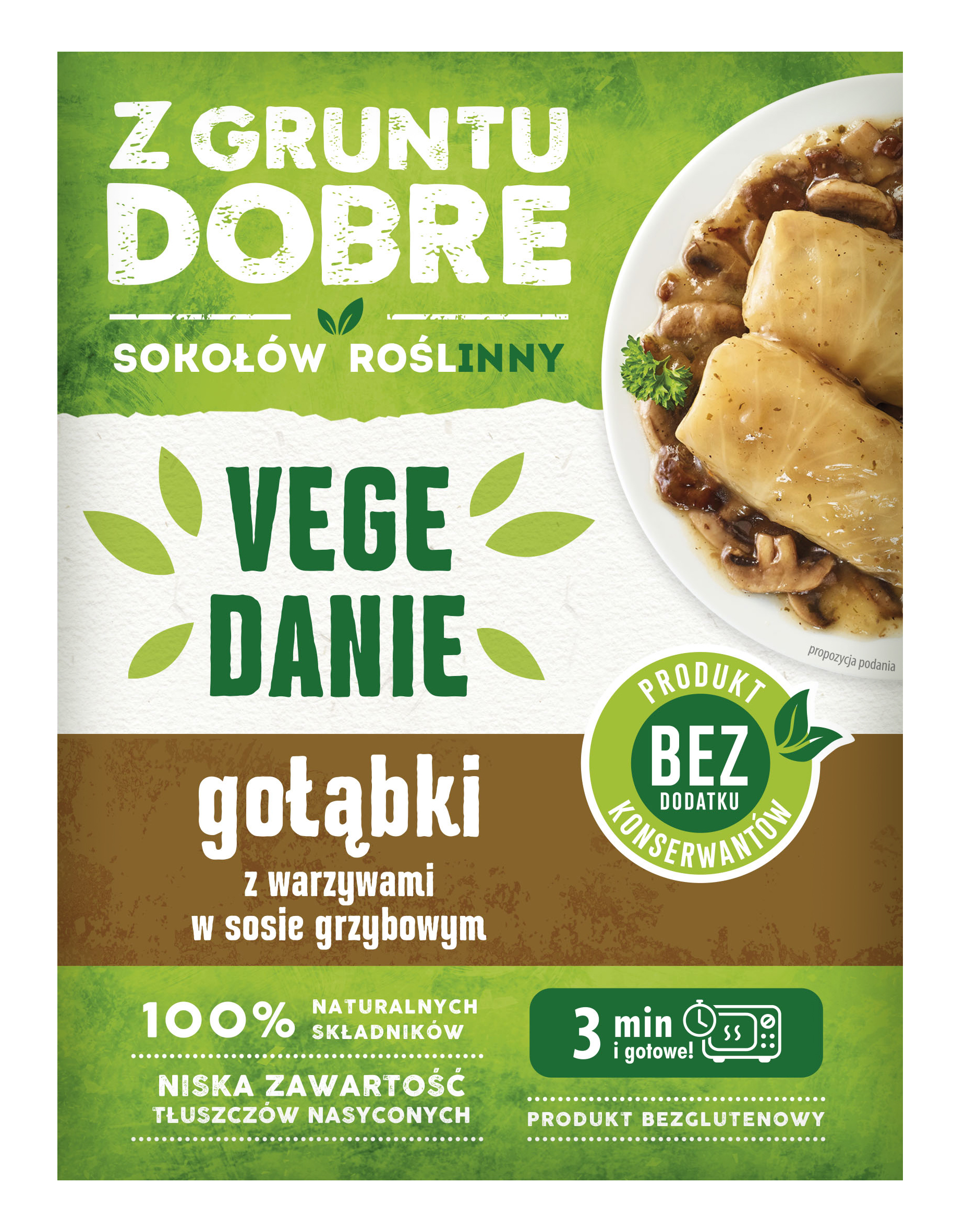 Gołąbki z warzywami w sosie grzybowym (vege danie)