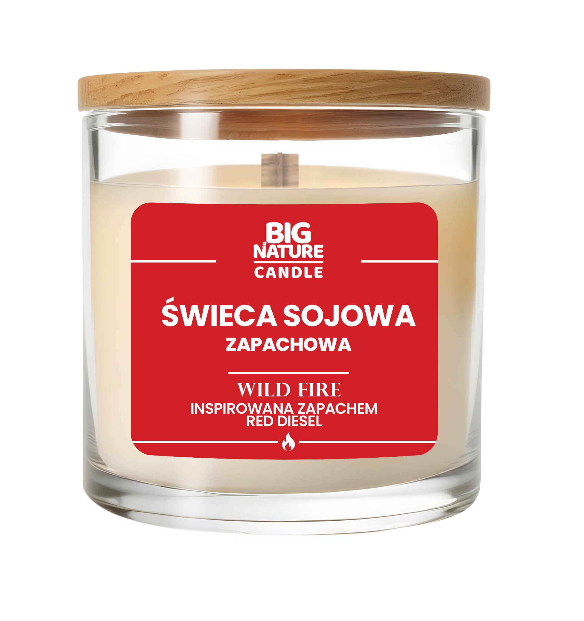 Świeca sojowa o zapachu Wild Fire insp. Red Diesel