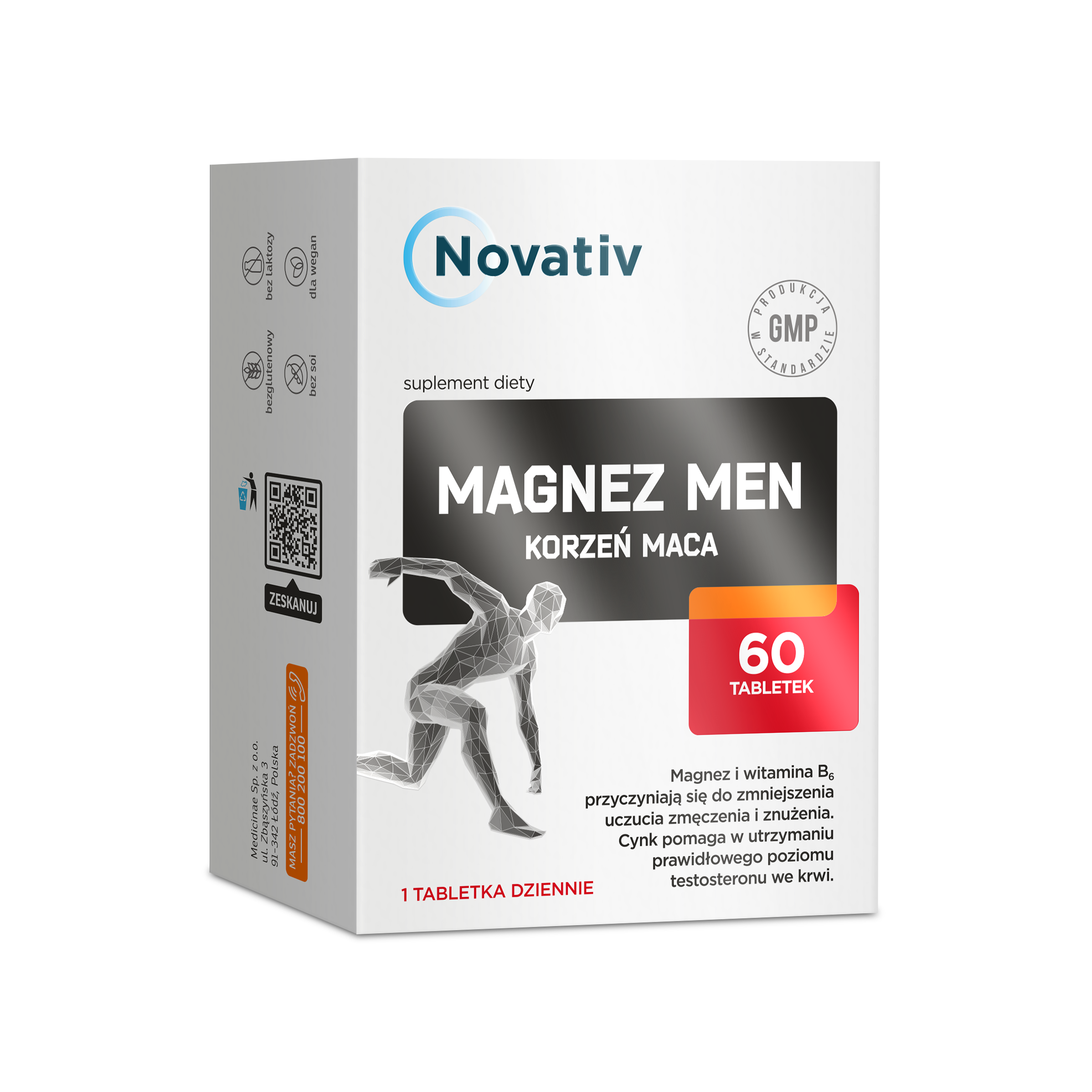 Magnez Men z korzeniem maca - suplement diety dla mężczyzn (60 tabl.)