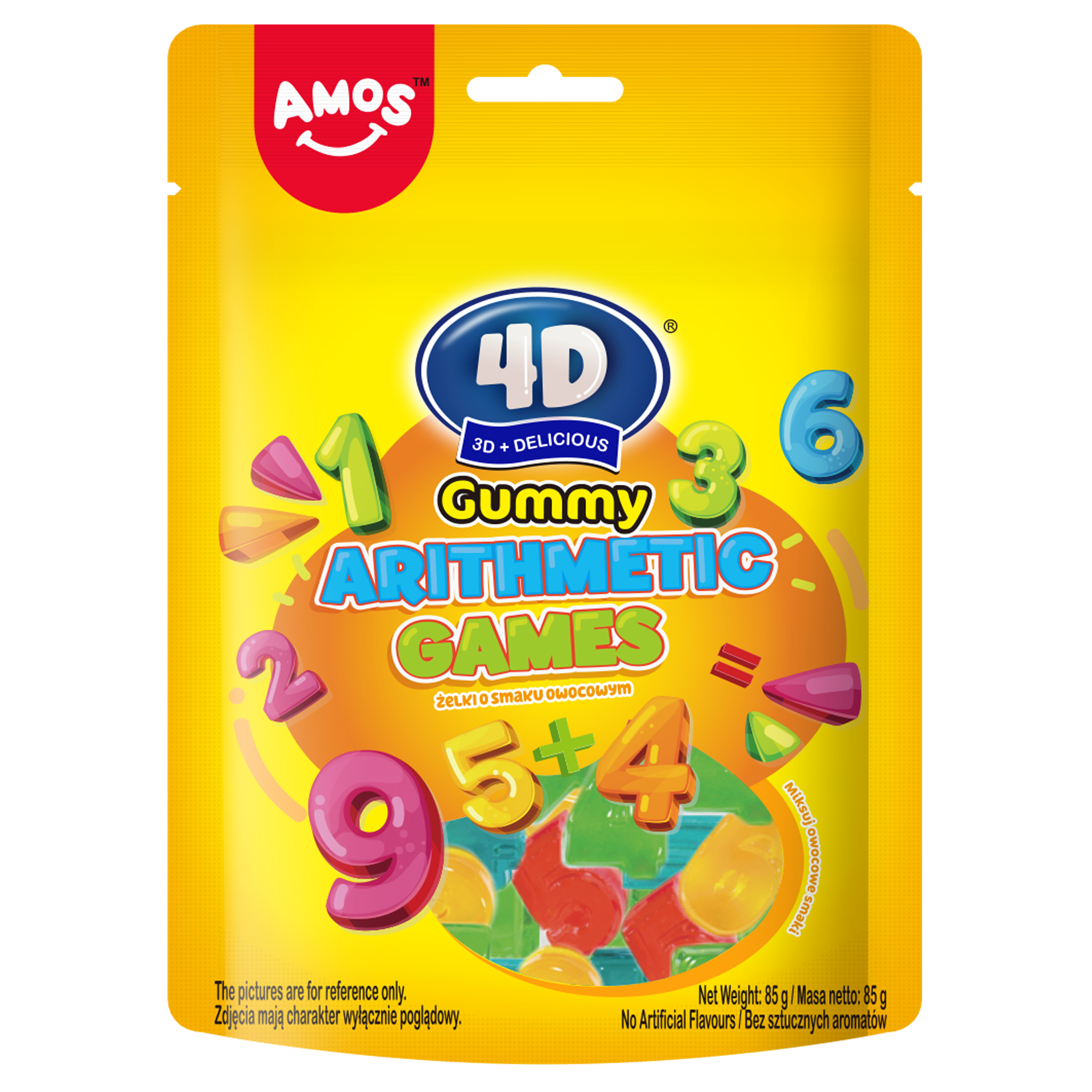 Żelki owocowe 4D w kształcie cyferek mix