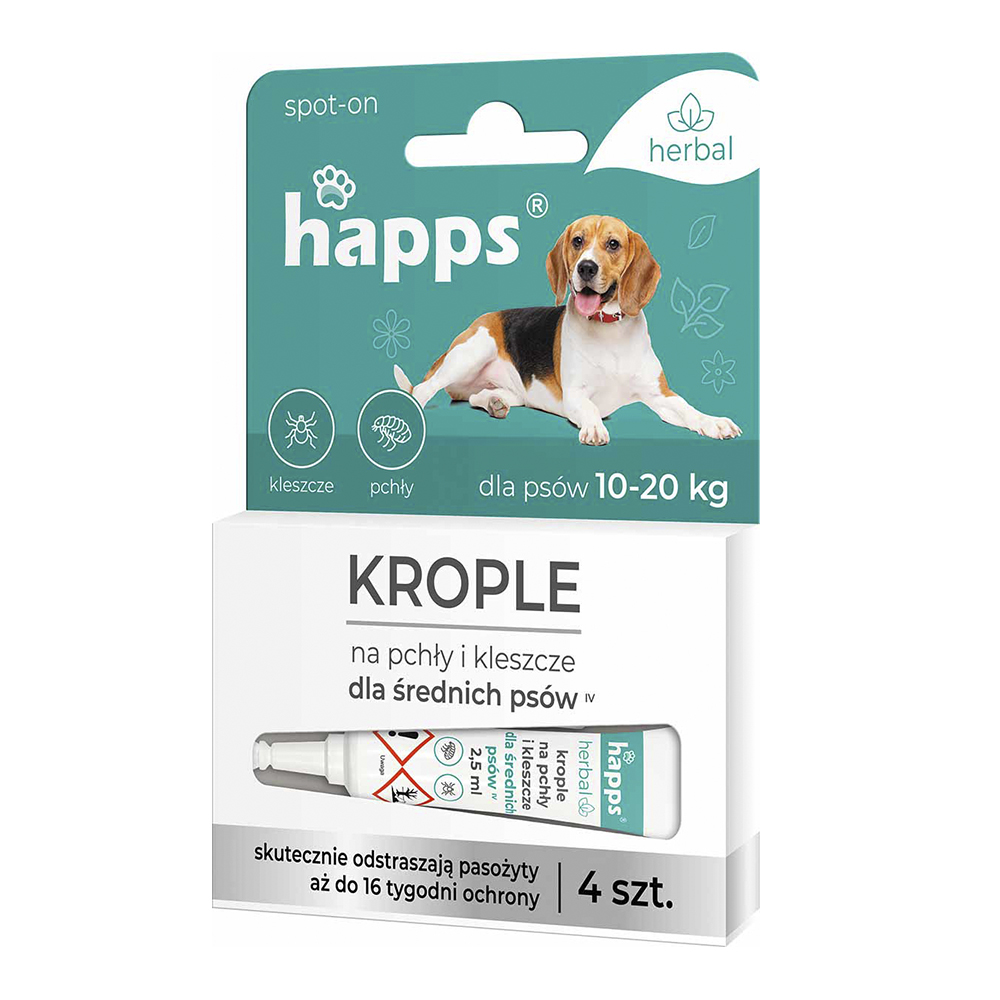 Krople na pchły i kleszcze dla średnich psów 10-20 kg
