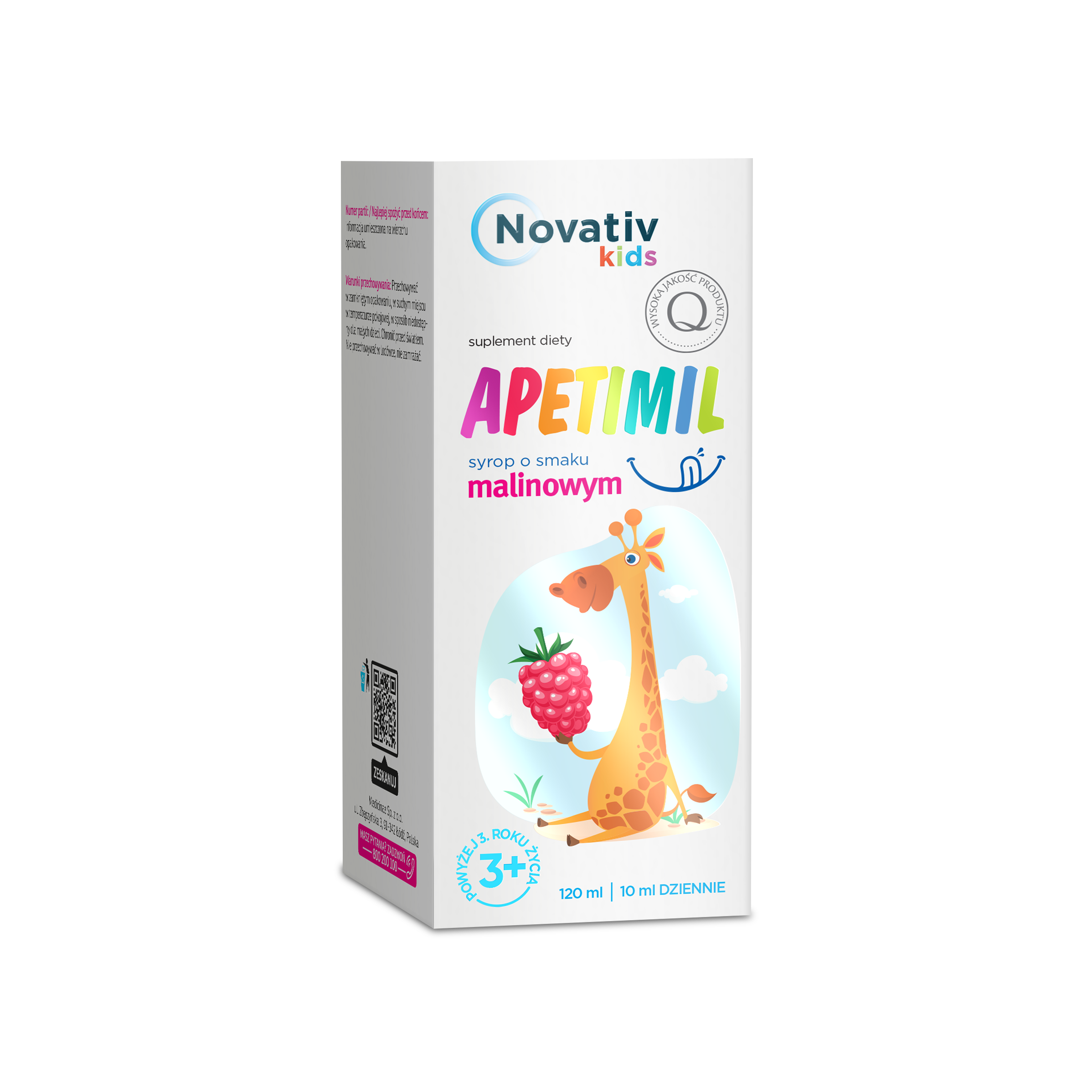 Apetimil - syrop dla dzieci o sm. malinowym (suplement diety na apetyt i odporność)