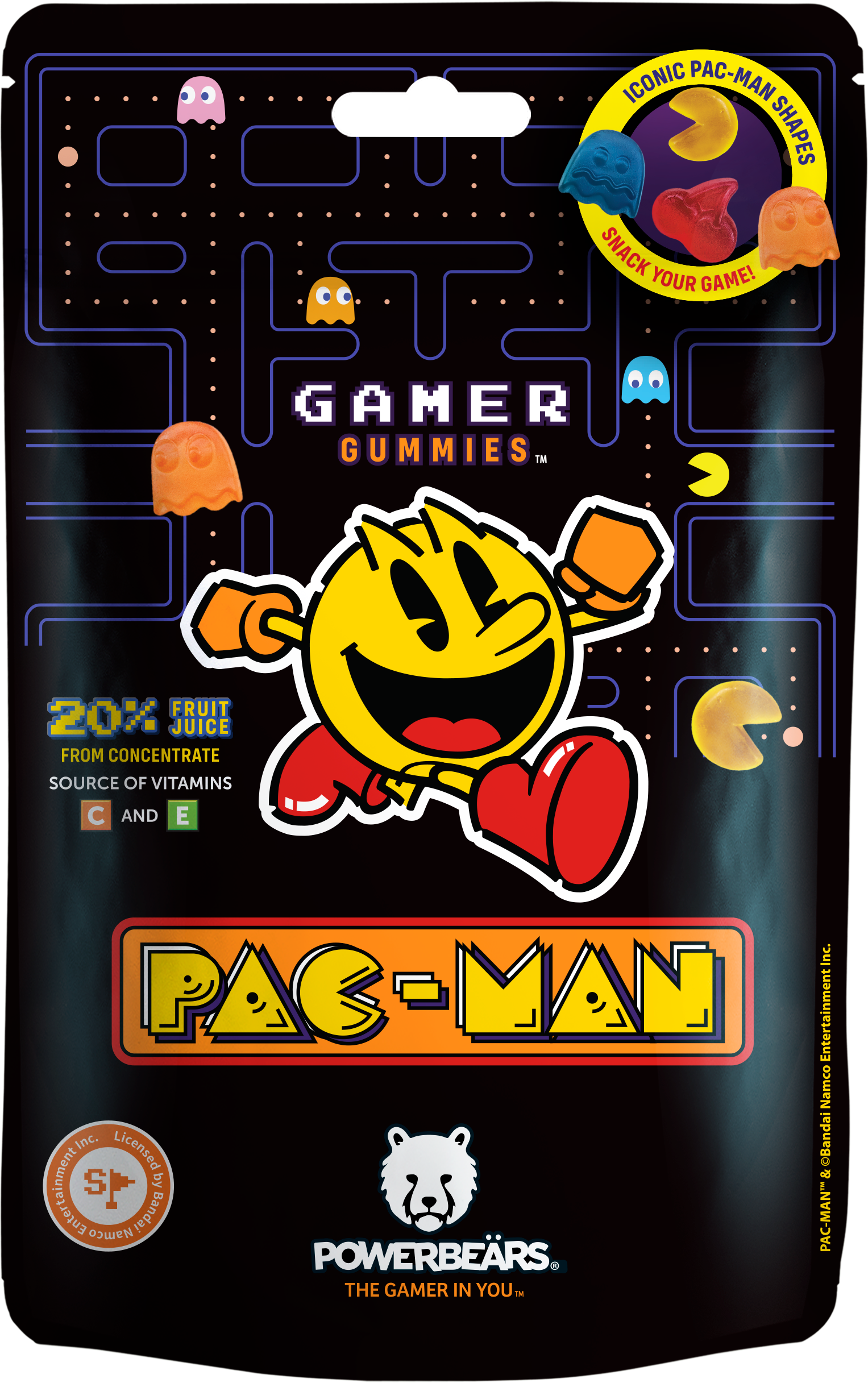 PAC MAN Żelki owocowe wzbogacone witaminami
