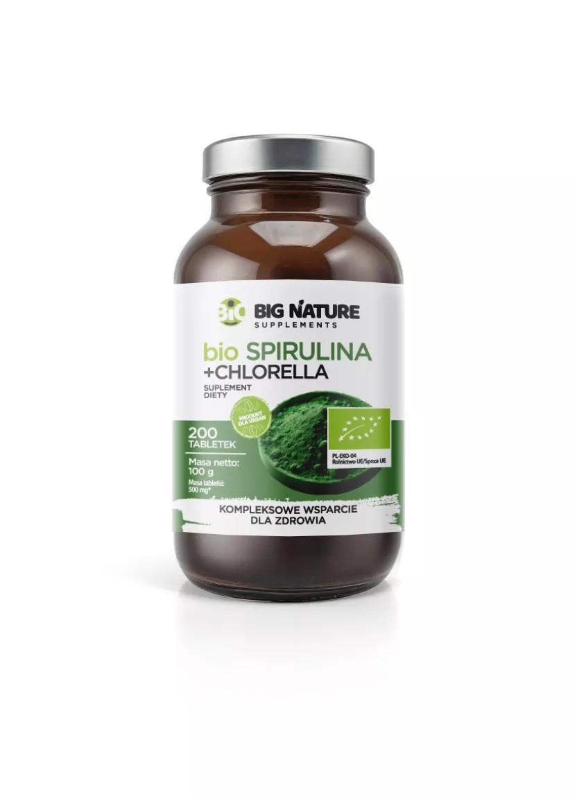 Spirulina z chlorellą BIO (200 tabl.) - suplement diety