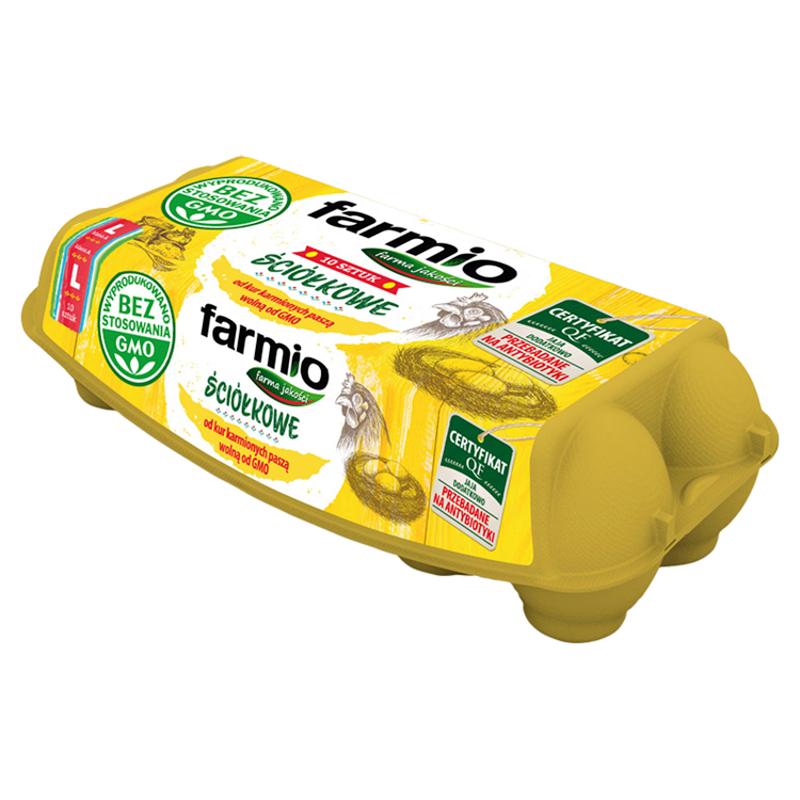 Jaja kurze z chowu ściółkowego BEZ GMO (rozmiar L) - 10 szt.