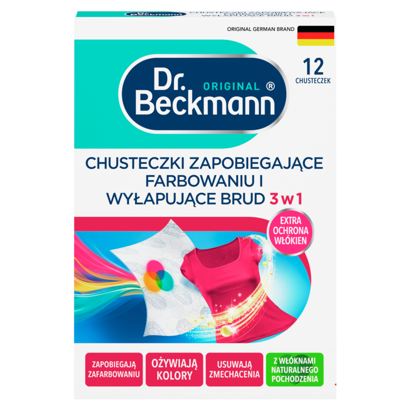 Chusteczki wyłapujące kolor i usuwające brud 12 szt.