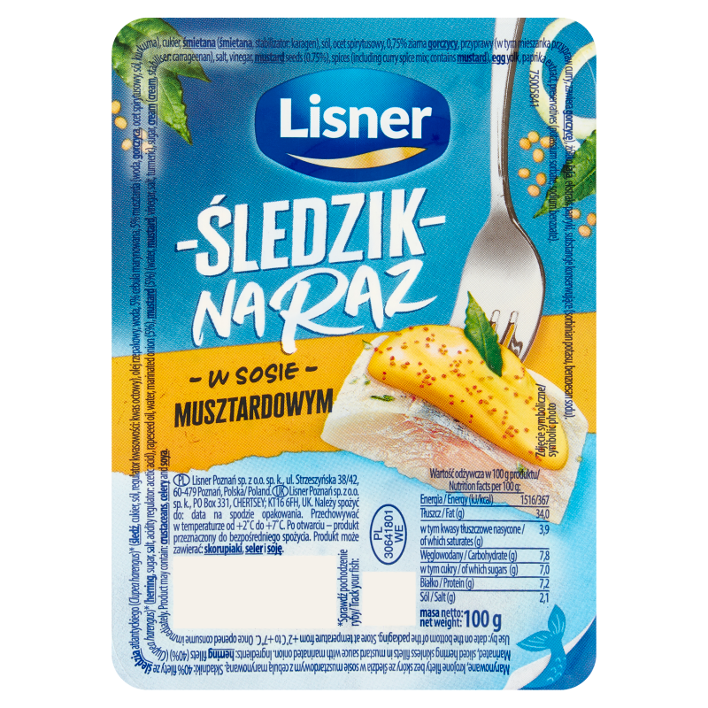 Śledzik na raz w sosie musztardowym
