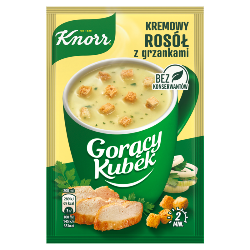Krem z kury z grzankami