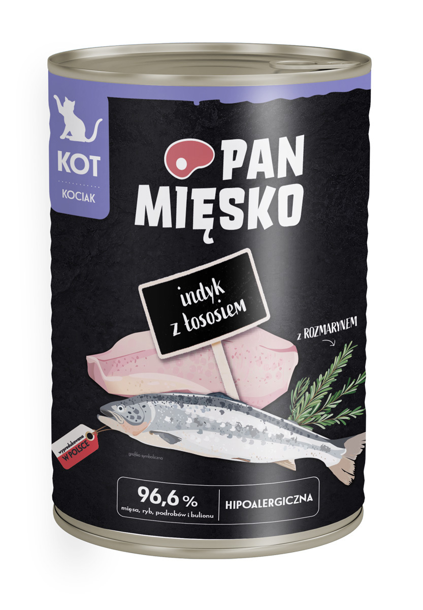 Mokry pokarm dla kociąt z indykiem i łososiem