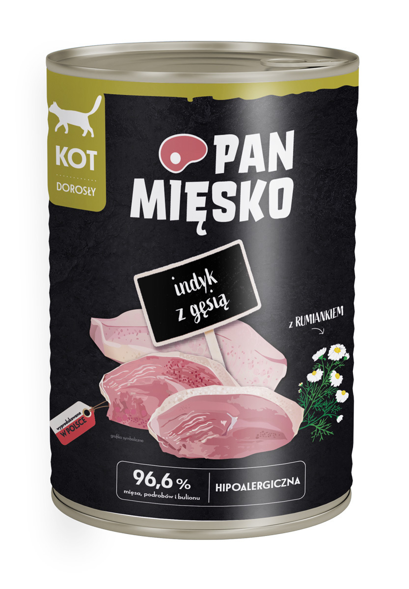 Mokry pokarm dla dorosłych kotów z indykiem i gęsią