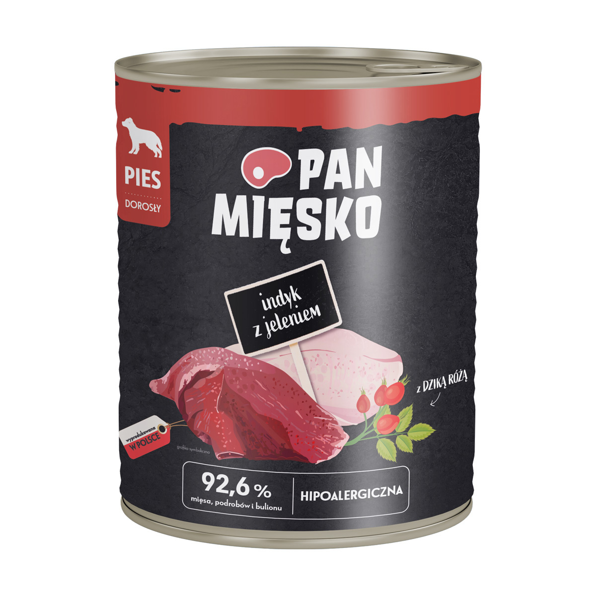 Mokry pokarm dla dorosłych psów z indykiem i jeleniem puszka