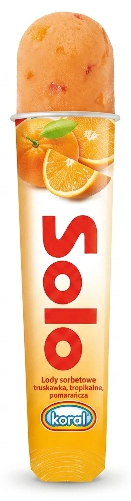 Lody Solo Koral truskawka, tropikalne, pomarańcza