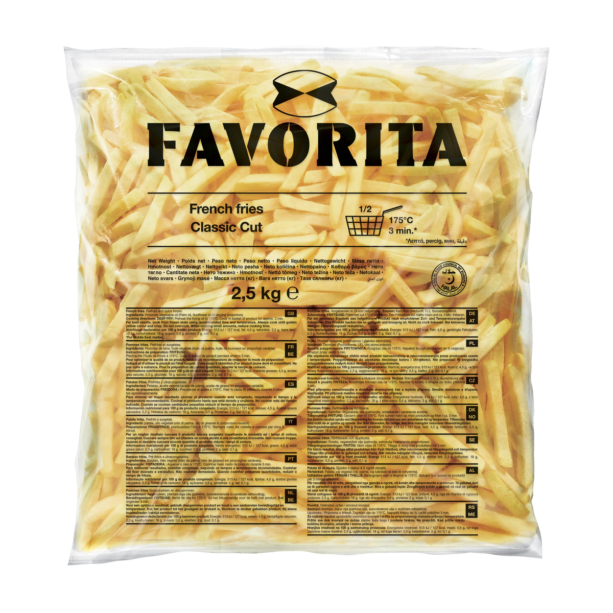 Favorita Frytki French Fries Classic Cut 2,5 Kg