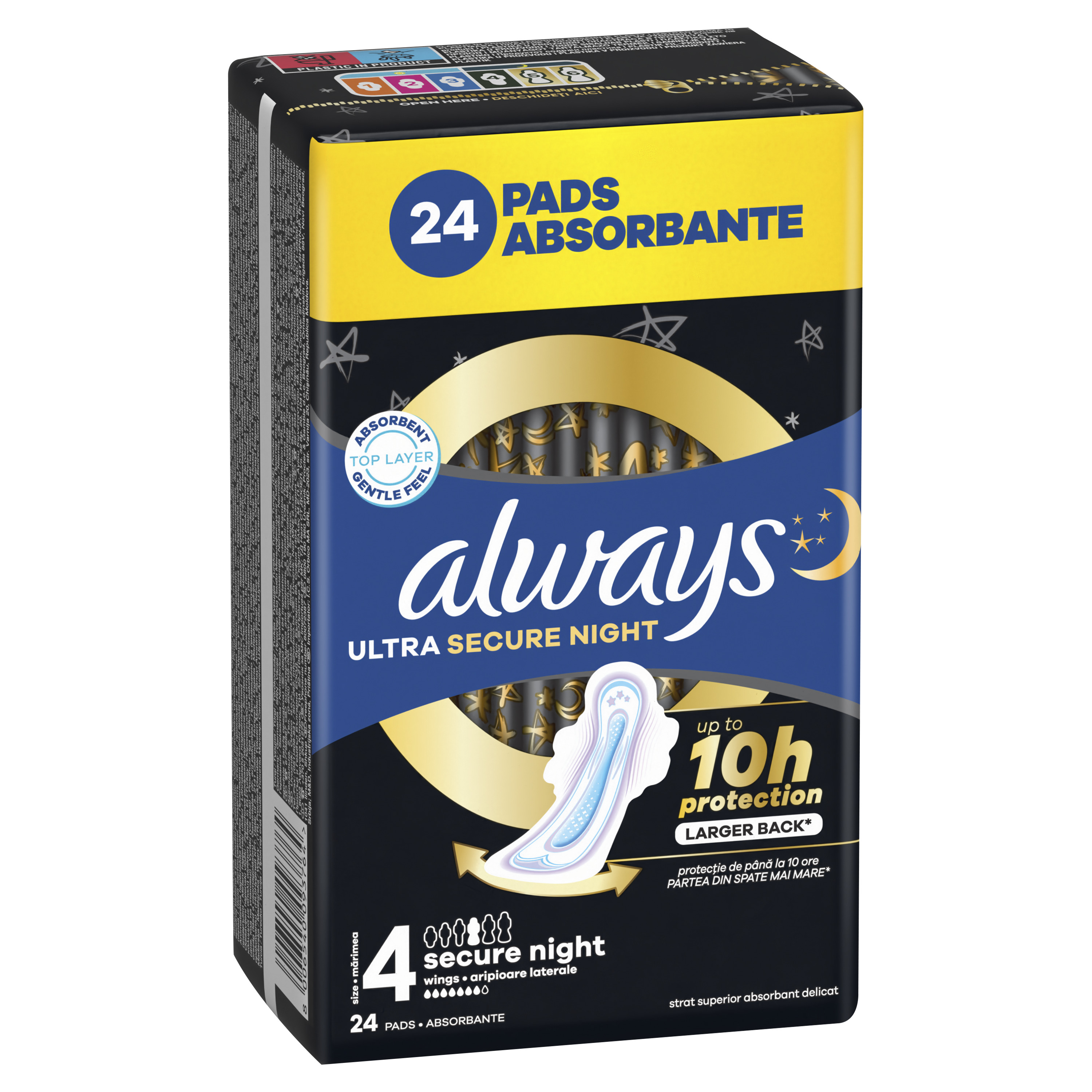 Always Podpaski Ultra Secure Night, Podpaski Ze Skrzydełkami, 24 Sztuk