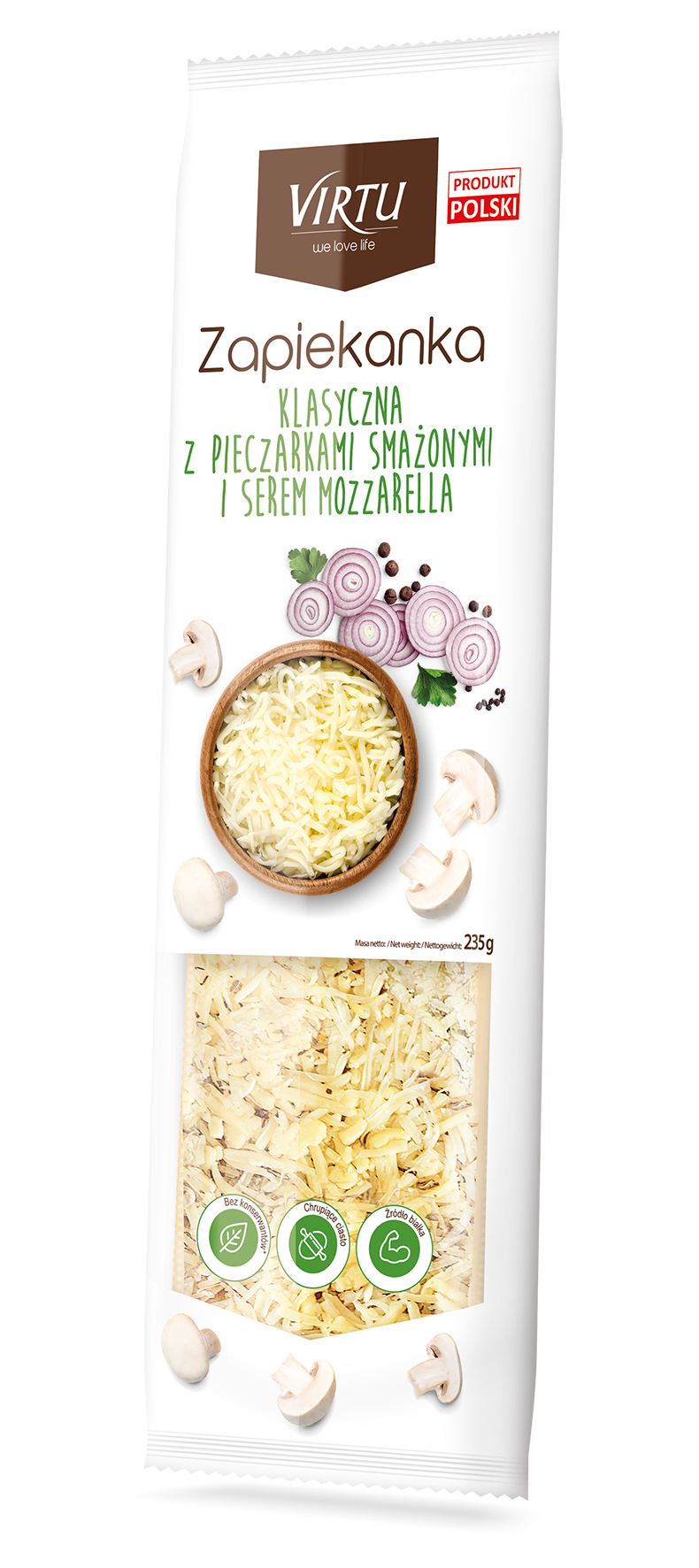 Zapiekanka Klasyczna Z Pieczarkami Smażonymi I Serem Mozzarella 235G Virtu