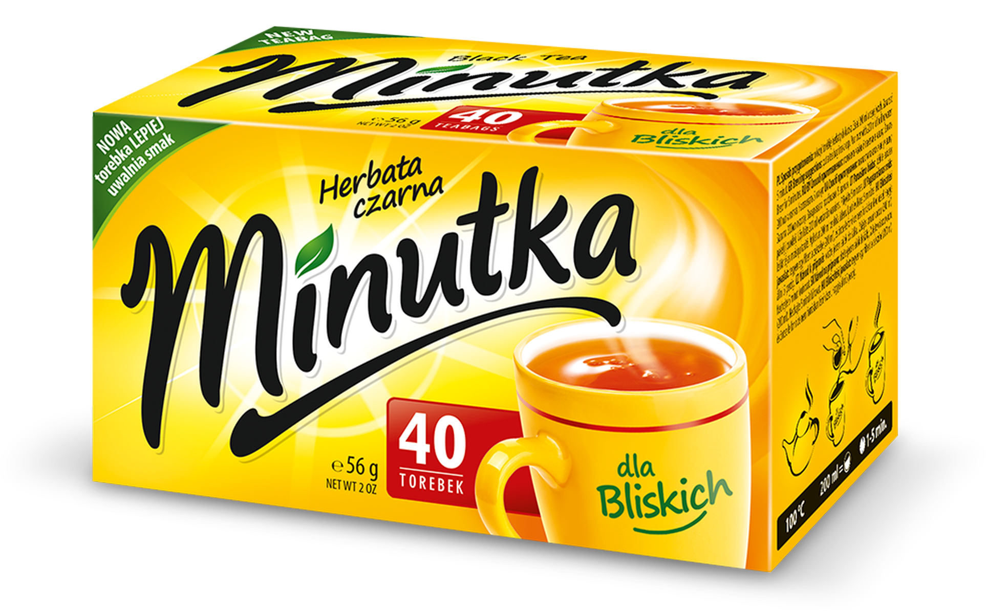 Minutka Czarna 40 Torebek, 56 G
