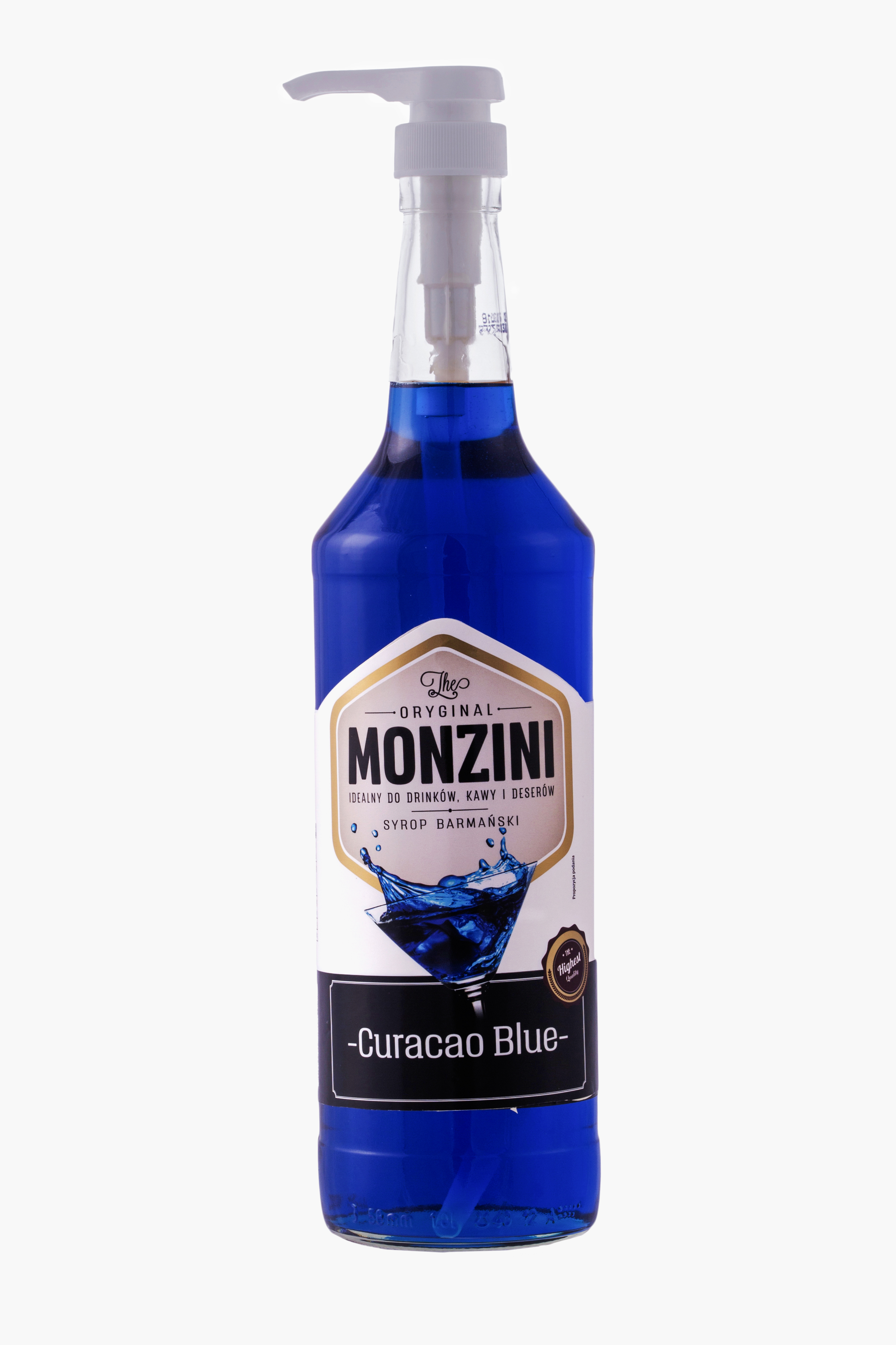 Syrop Monzini Blue Curacao 1L Z Pompką