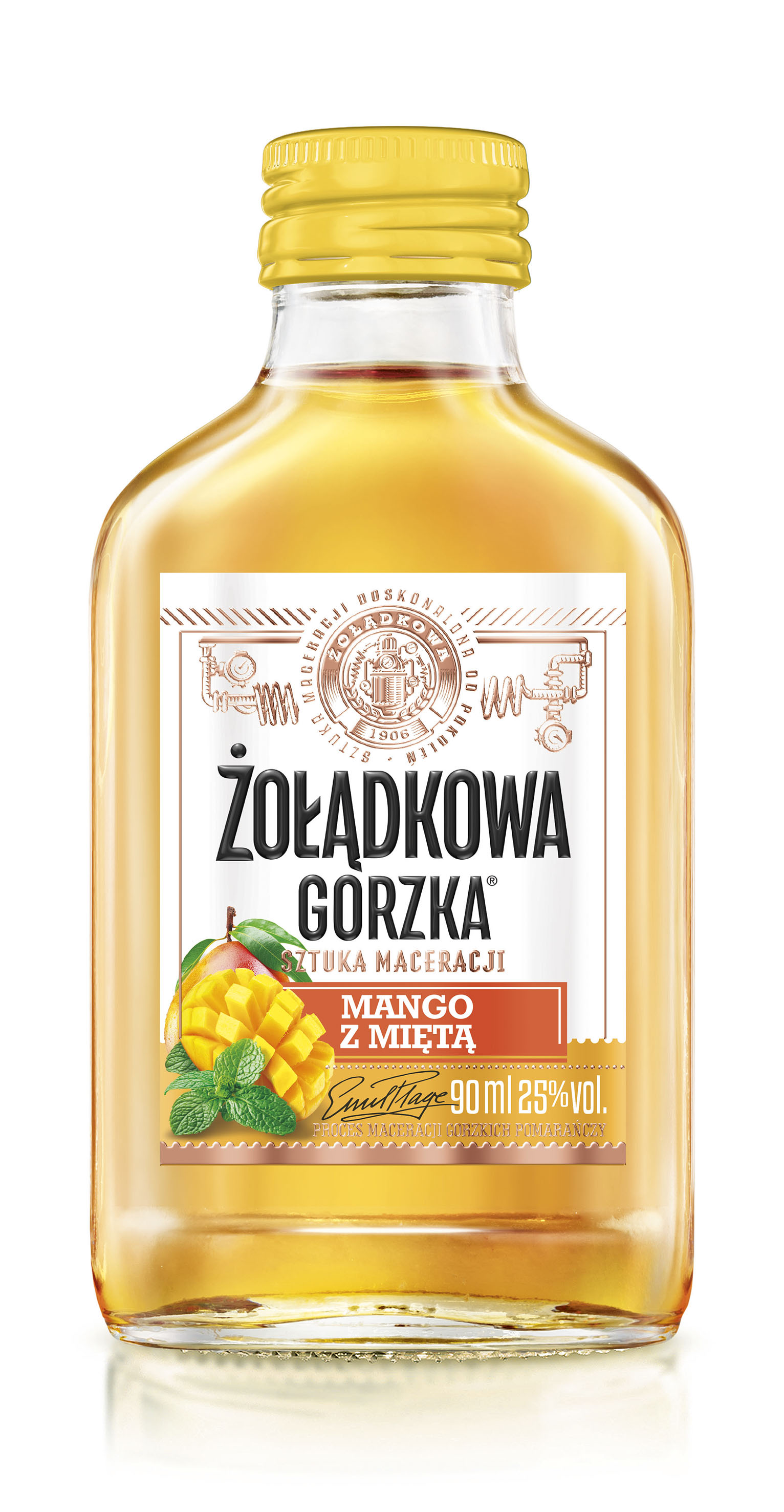Żołądkowa Gorzka Mango Z Miętą 25% 90Ml