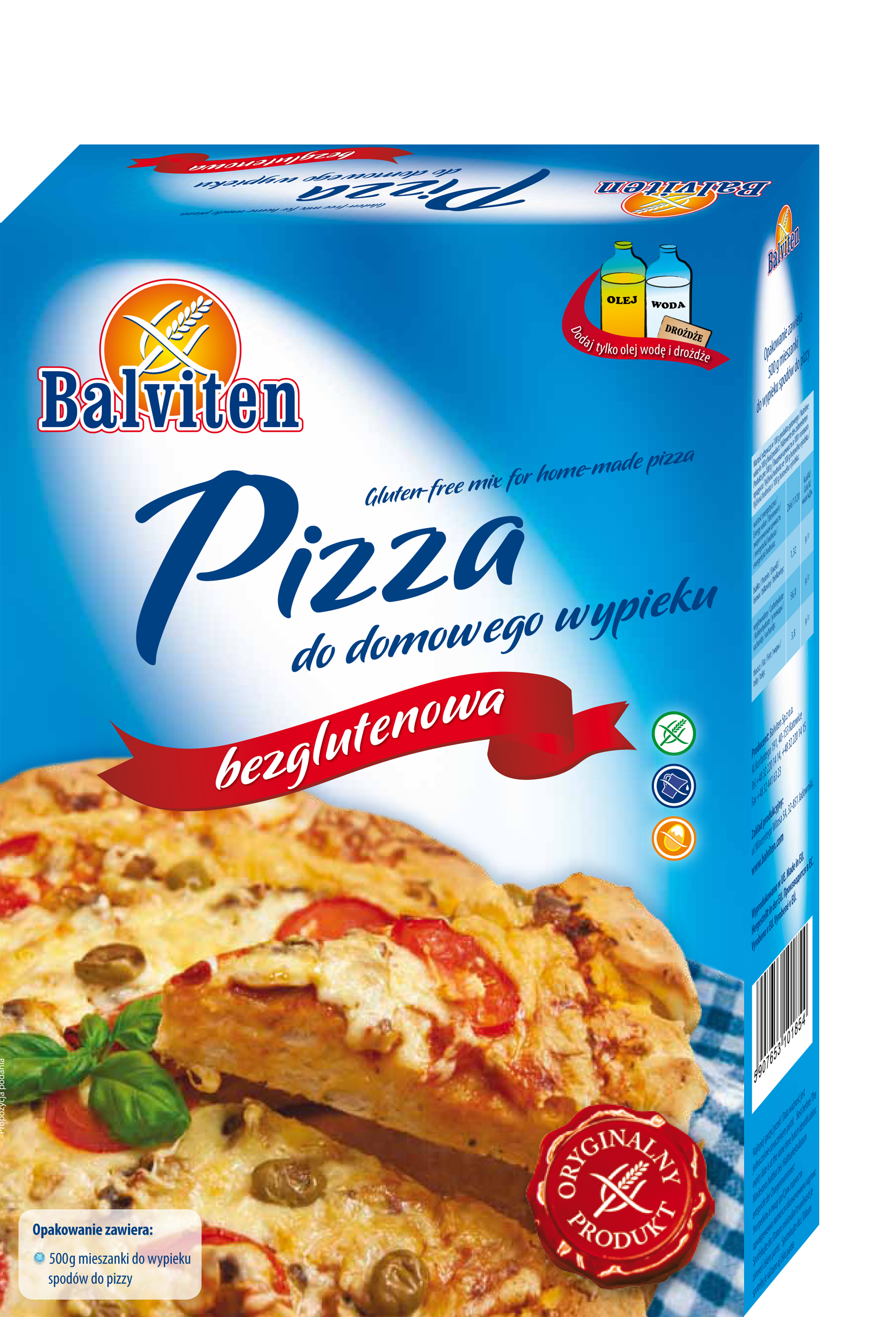 Balviten Pizza Mix Do Domowego Wypieku 500G.Produkt Bezglutenowy