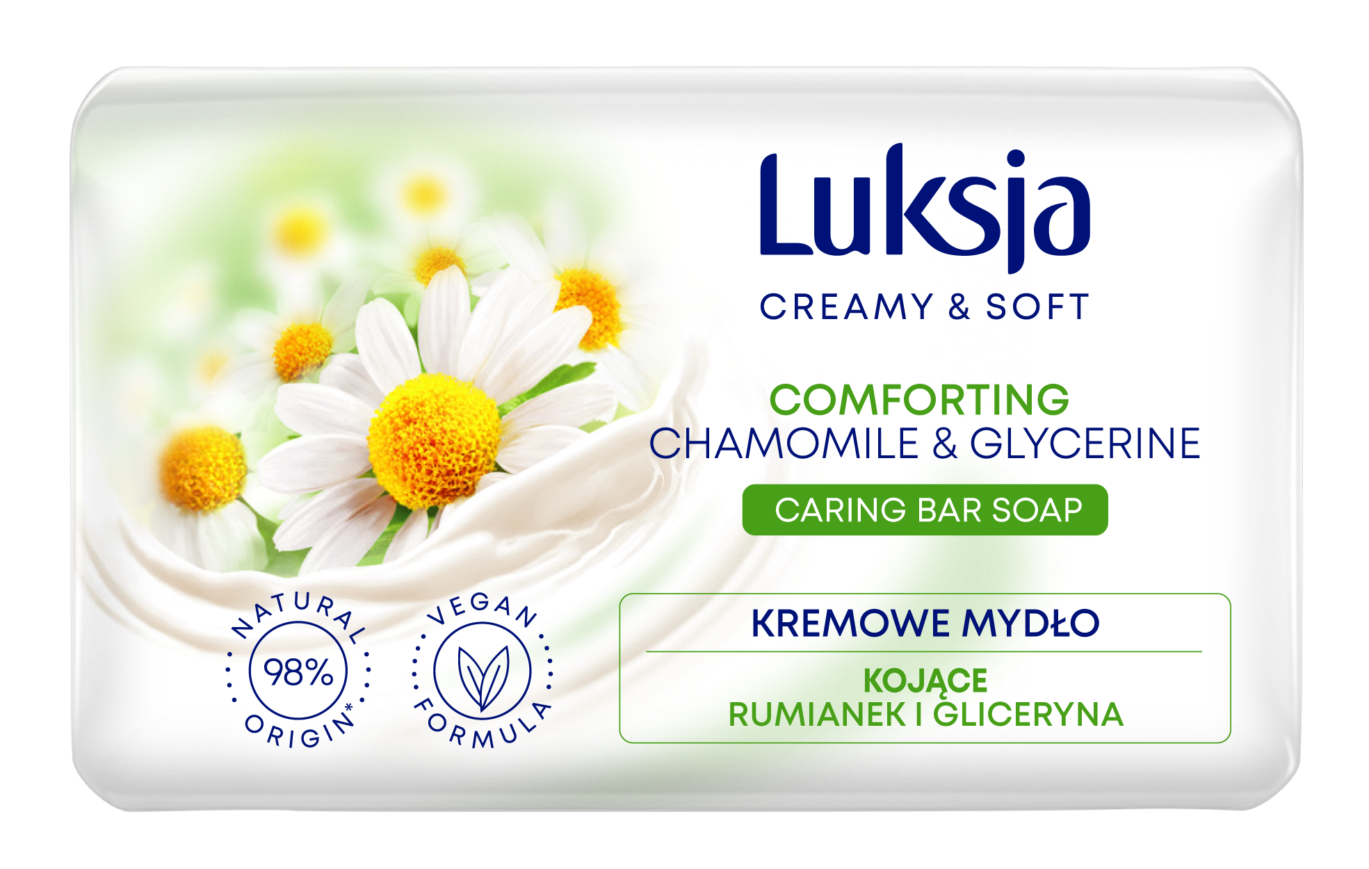 Luksja Creamy & Soft Kremowe Mydło W Kostce Rumianek I Gliceryna 90 G