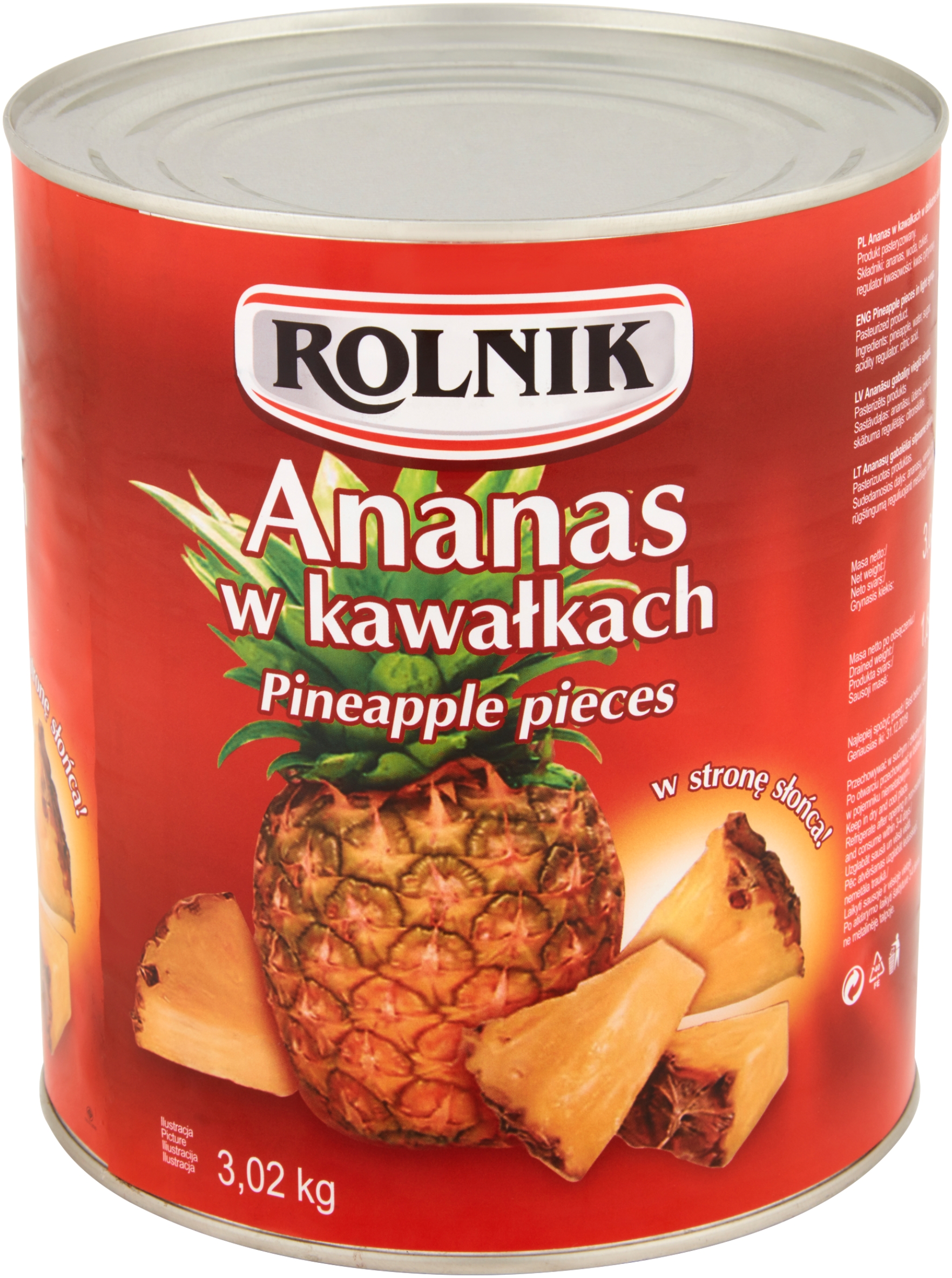 Ananas W Kawałkach 3100 Ml Rolnik