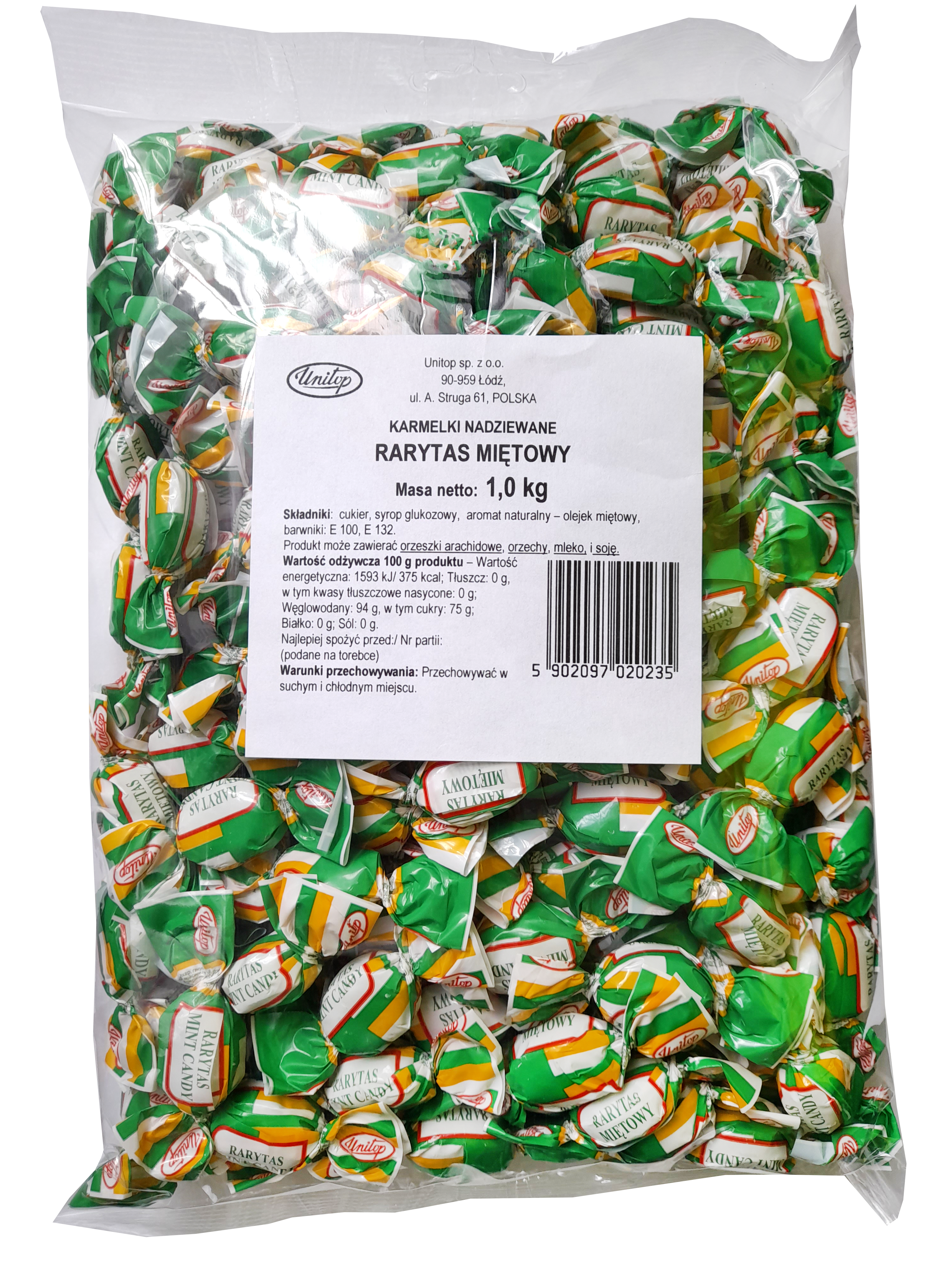 Unitop Rarytas Miętowy Karmelki Nadziewane 1 Kg