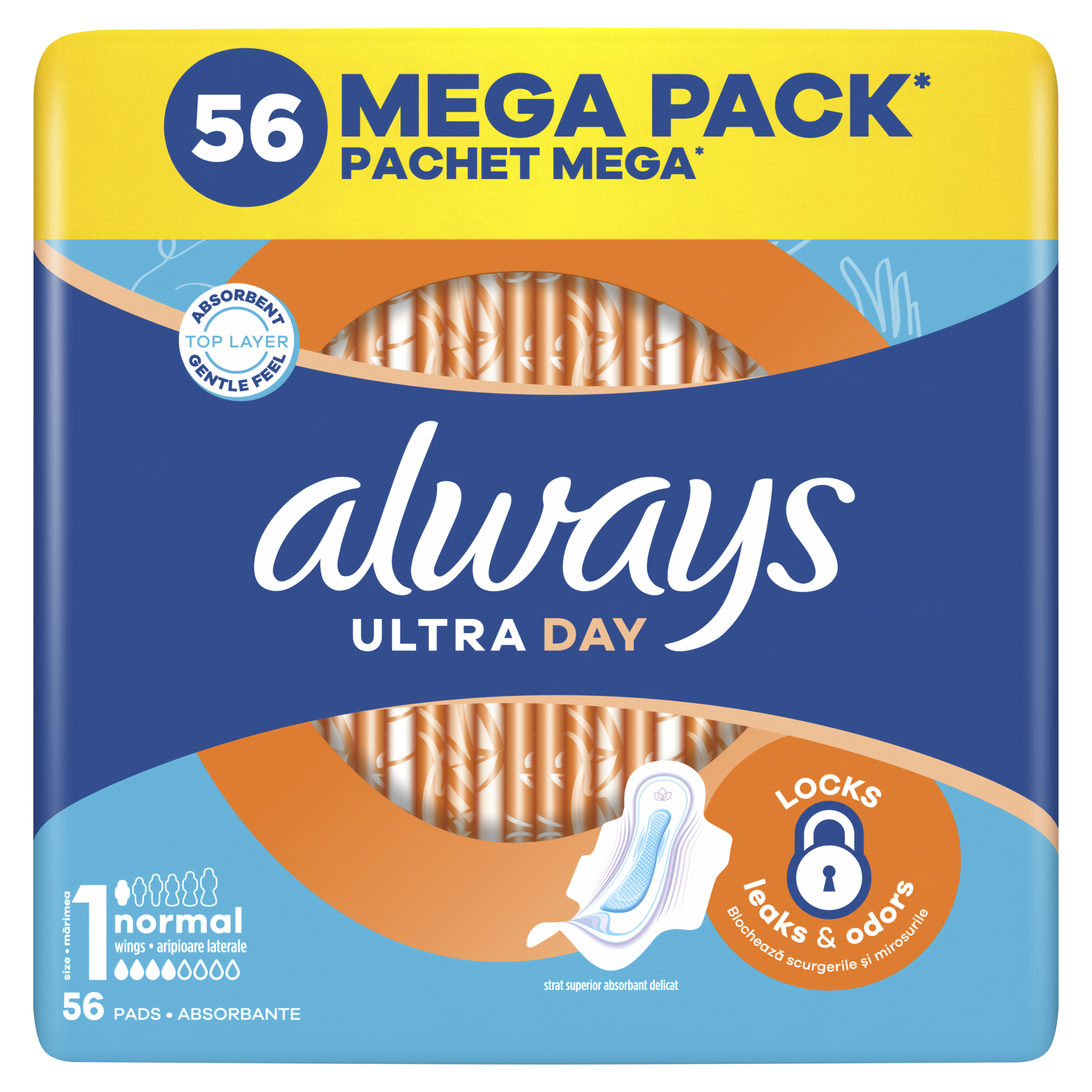 Always Ultra Day Normal Podpaski Ze Skrzydełkami 56 Szt.