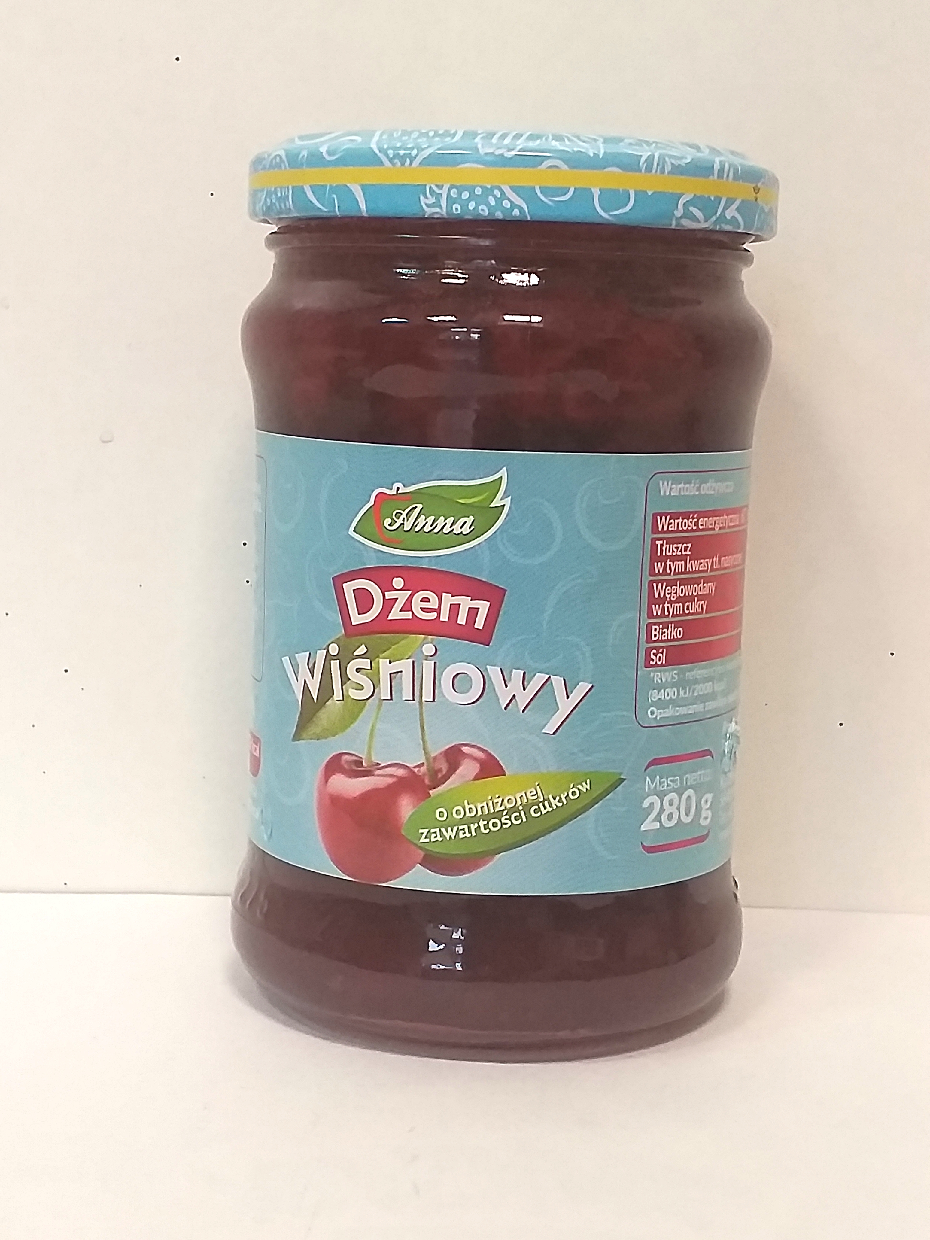 Dżem Wiśniowy O Obniżonej Zawartości Cukrów 280G, Anna
