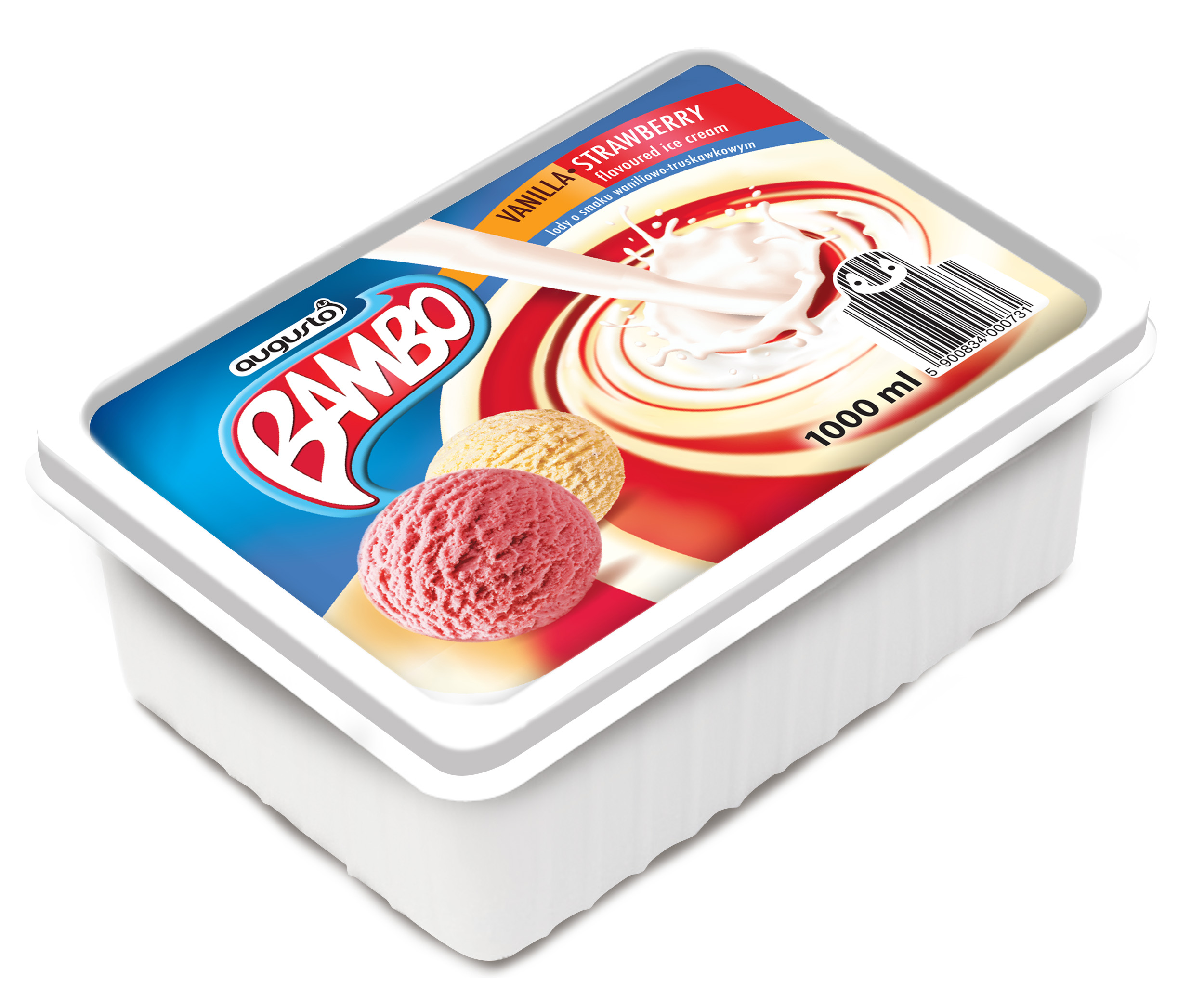 Lody Augusto Bambo O Smaku Waniliowo-Truskawkowym 1L