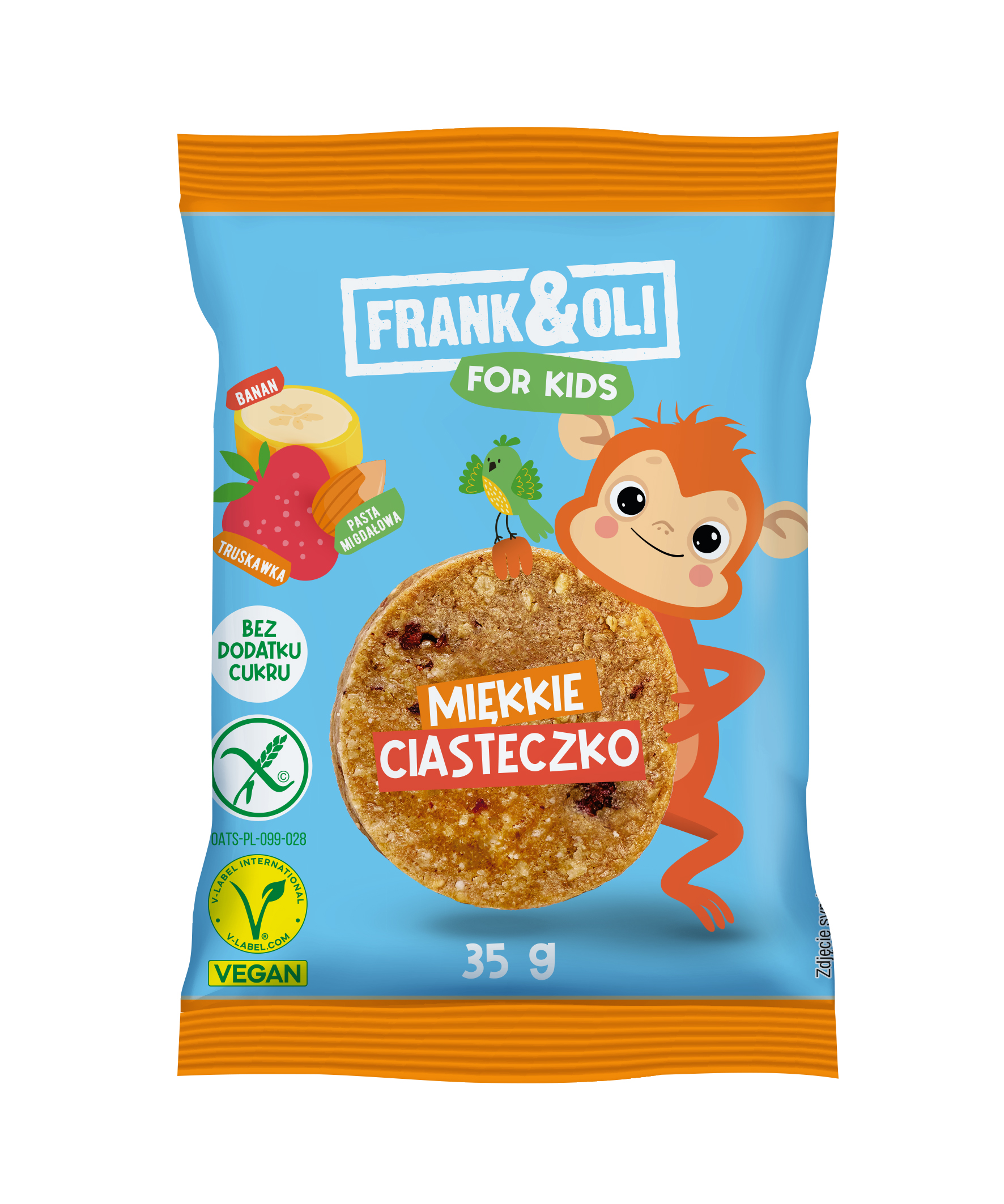 Frank & Oli Miękkie Ciasteczko For Kids Z Bananem I Truskawką 35G