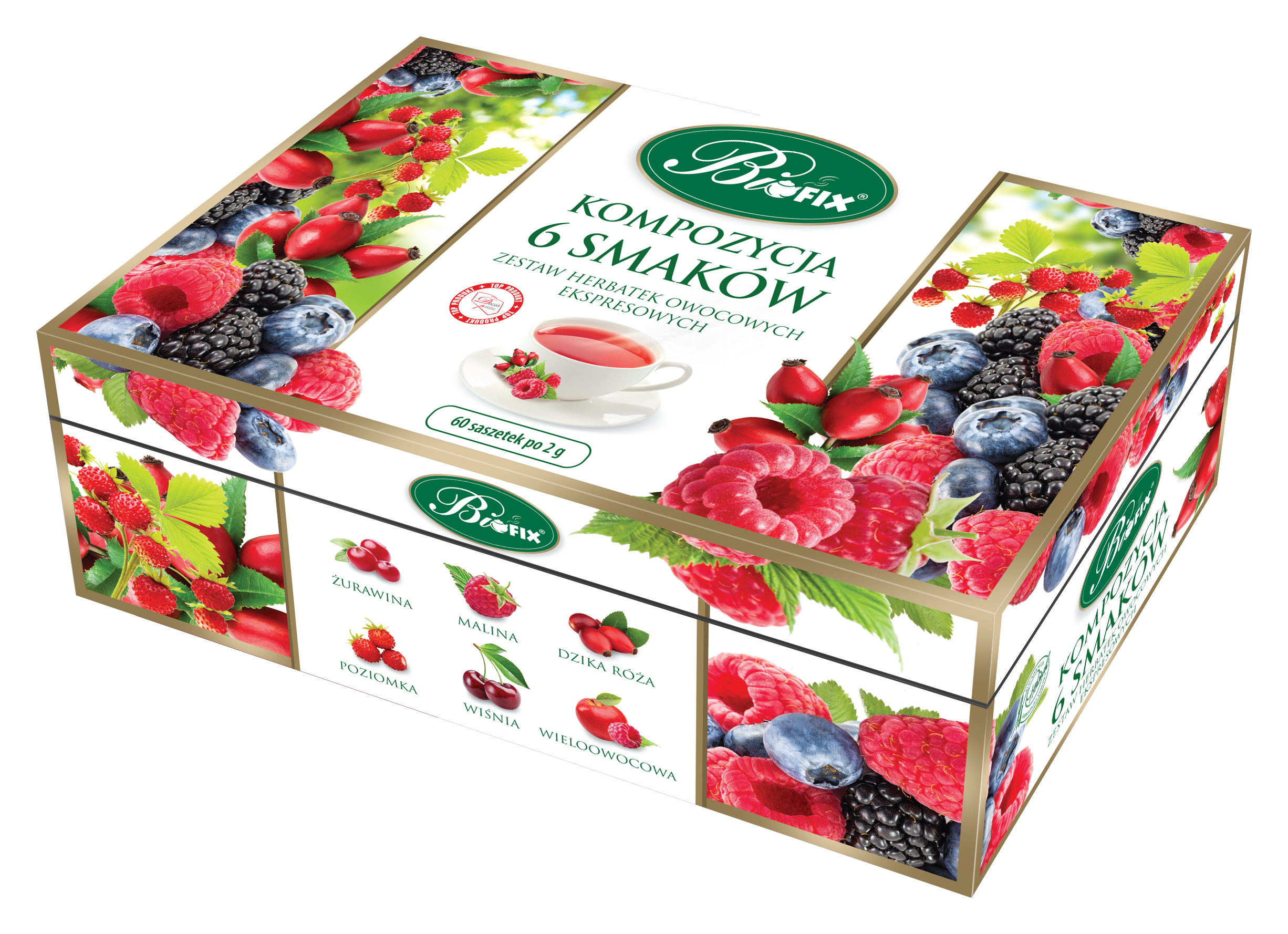 Bifix Kompozycja 6 Smaków Herbat Owocowych Ekspresowych 60X2G