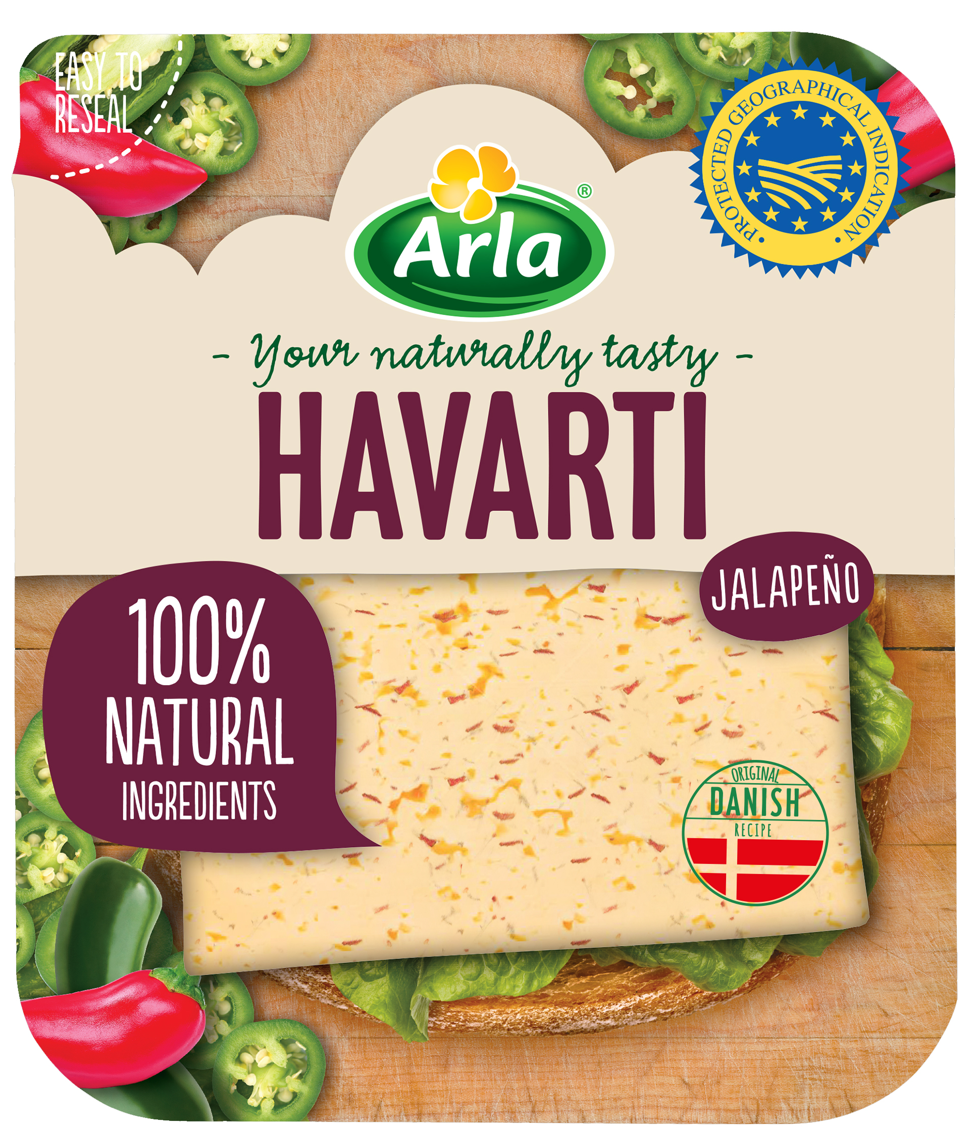 Arla Havarti Jalapeno Plastry 150G
