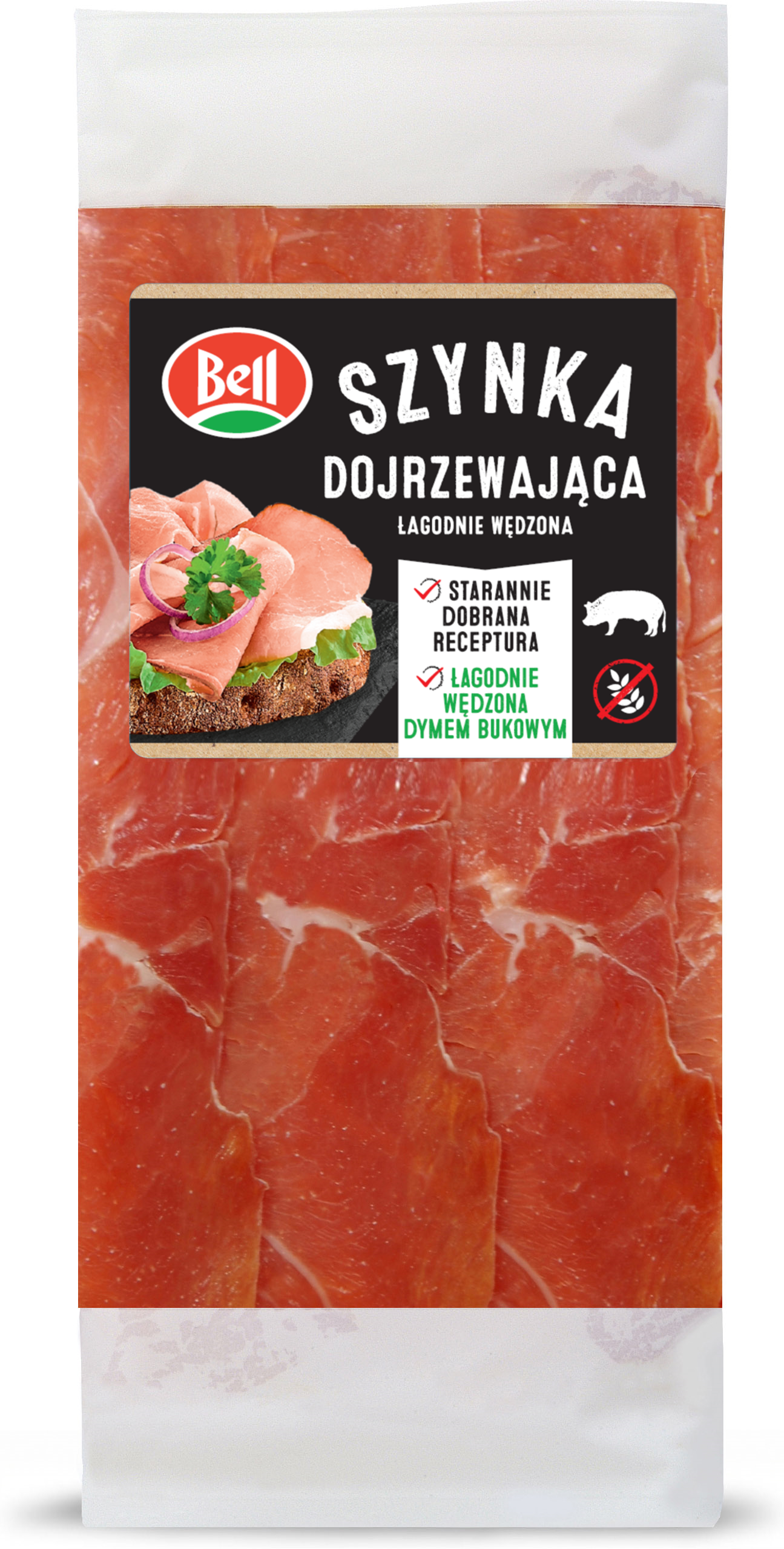 Szynka Dojrzewająca Łagodnie Wędzona 70 G