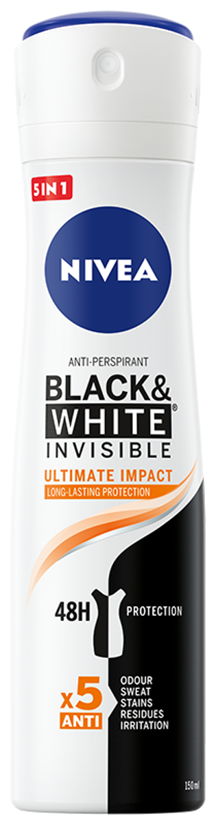 Antyperspirant Nivea Black&White Invisible Ultimate Impact Spray 150Ml
