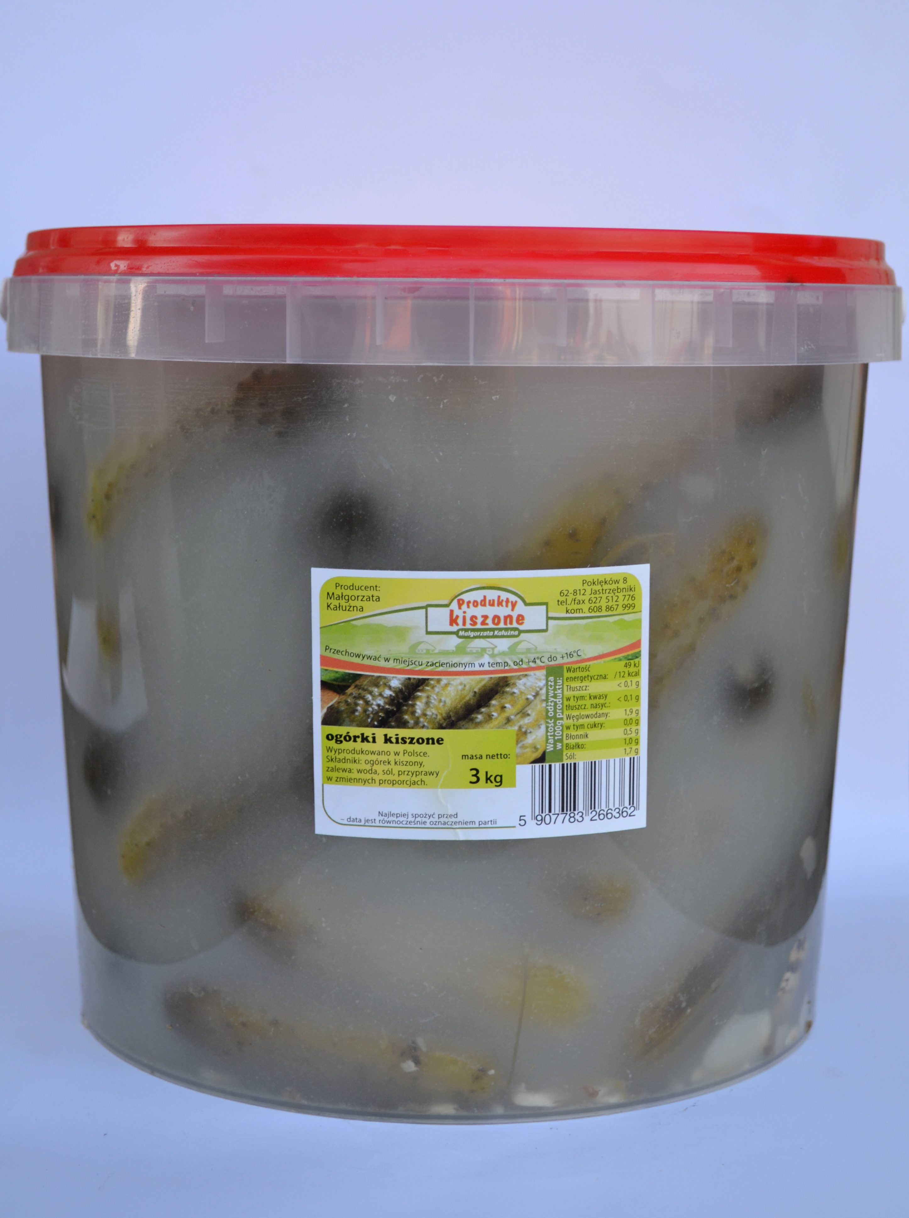 Ogórki Kiszone Polska 3Kg Małgorzata Kałużna