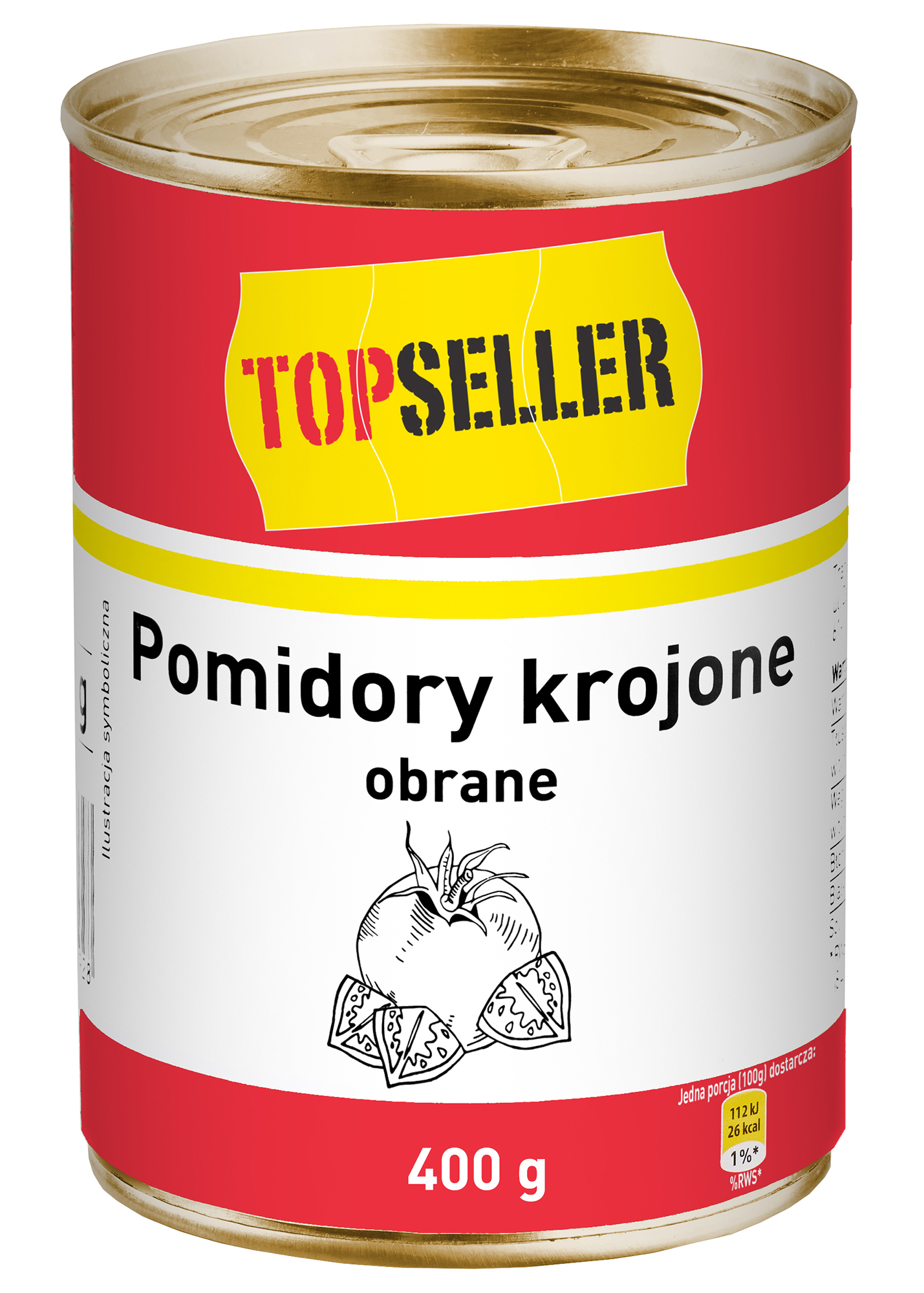 Topseller Pomidory Krojone, Obrane W Soku Pomidorowym 400 G