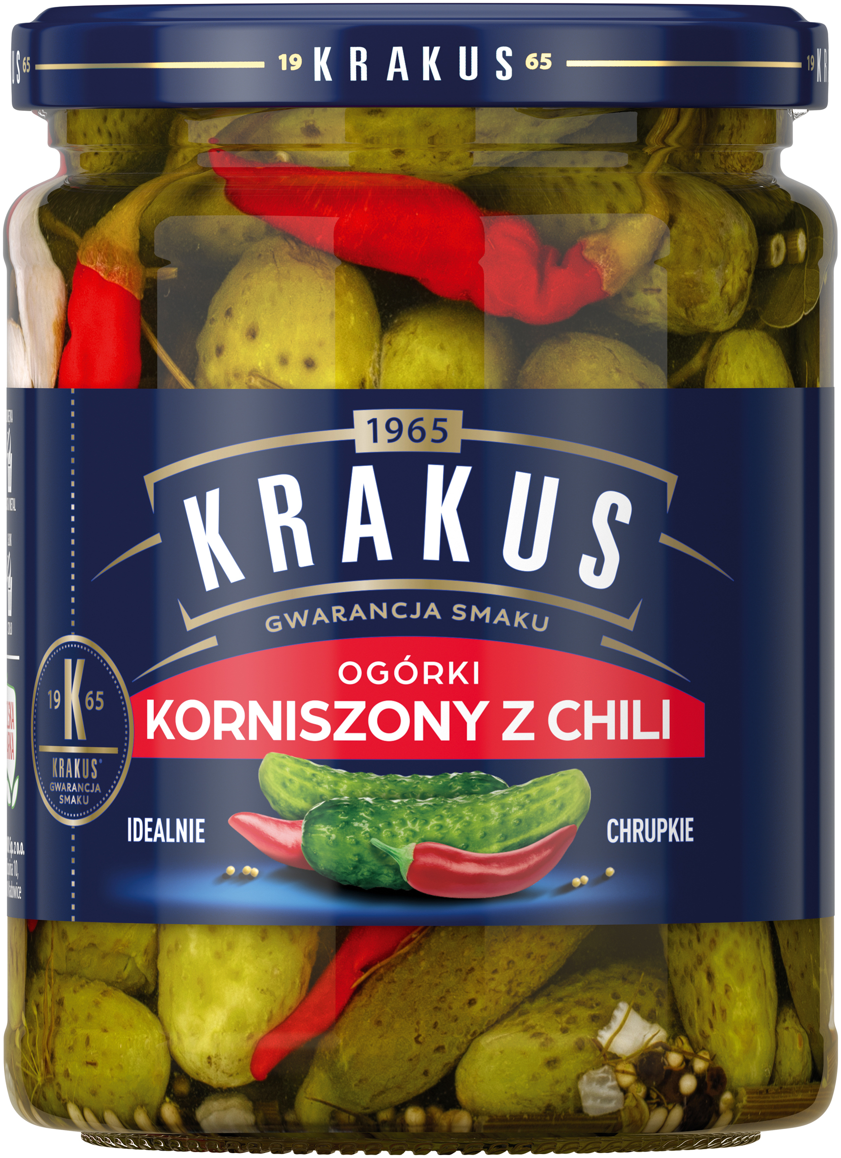 Krakus Ogórki Korniszony Z Chili 500 G