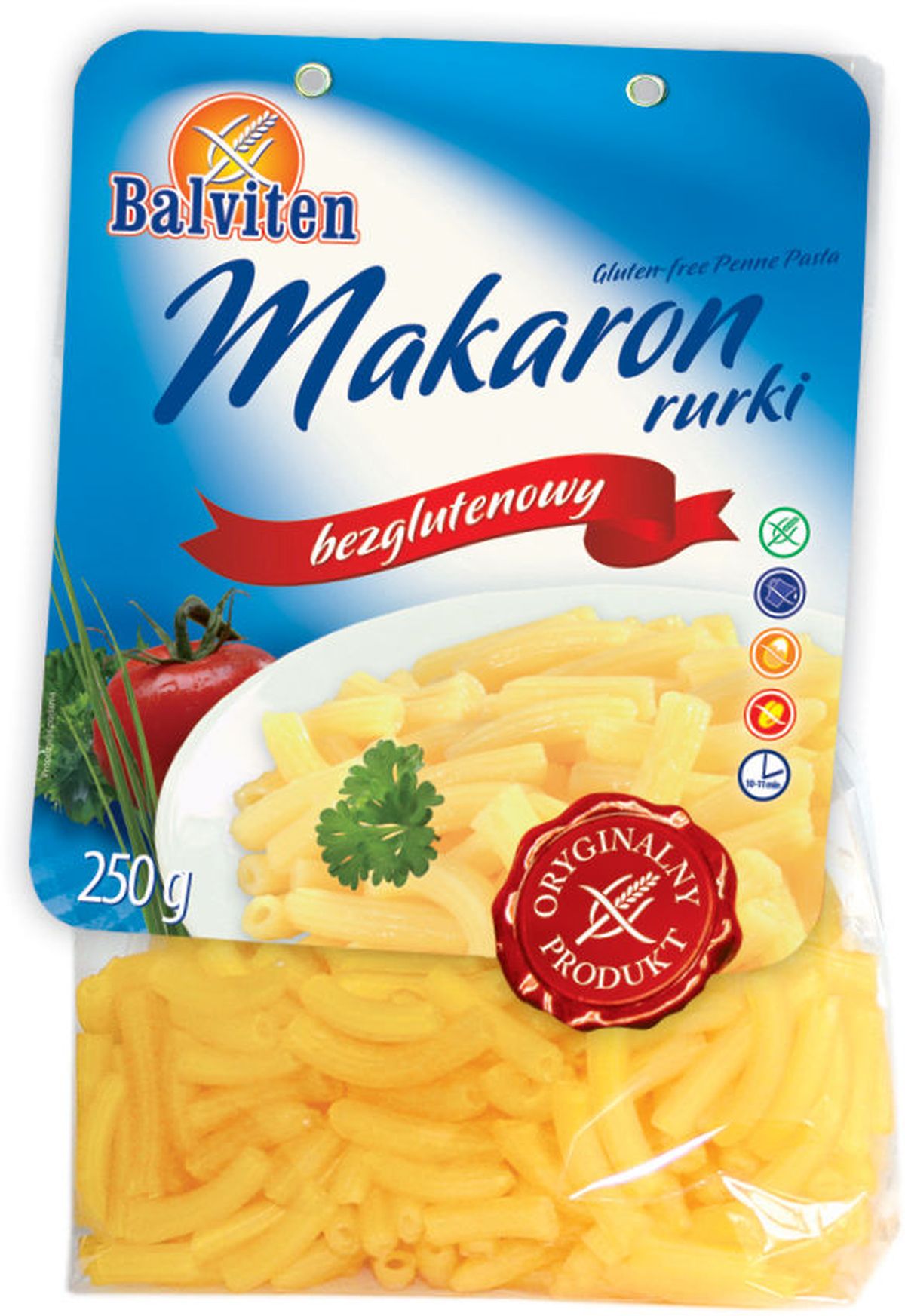Balviten Makaron Rurki 250G. Produkt Bezglutenowy
