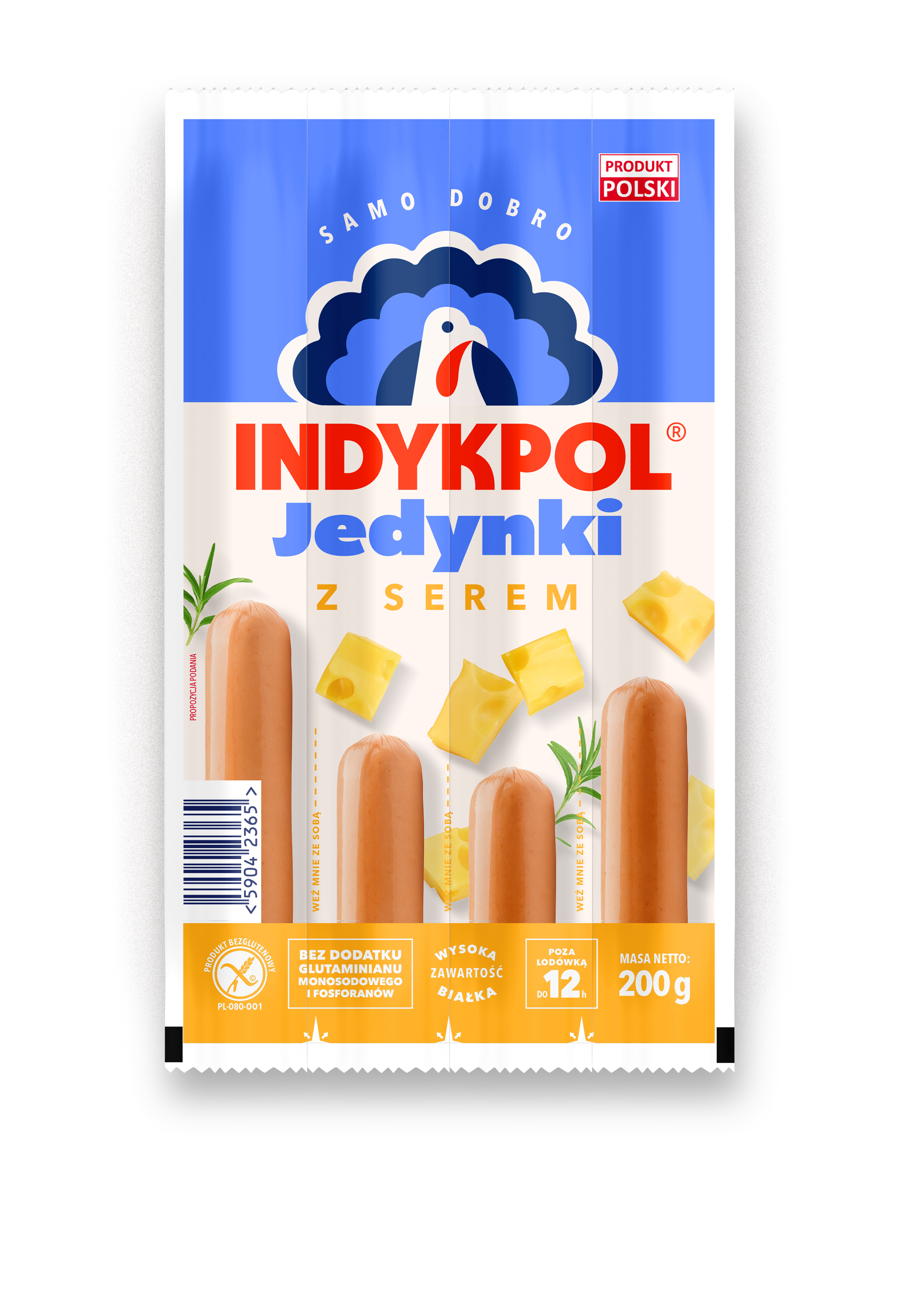 Parówki Jedynki Z Serem 200 G Indykpol