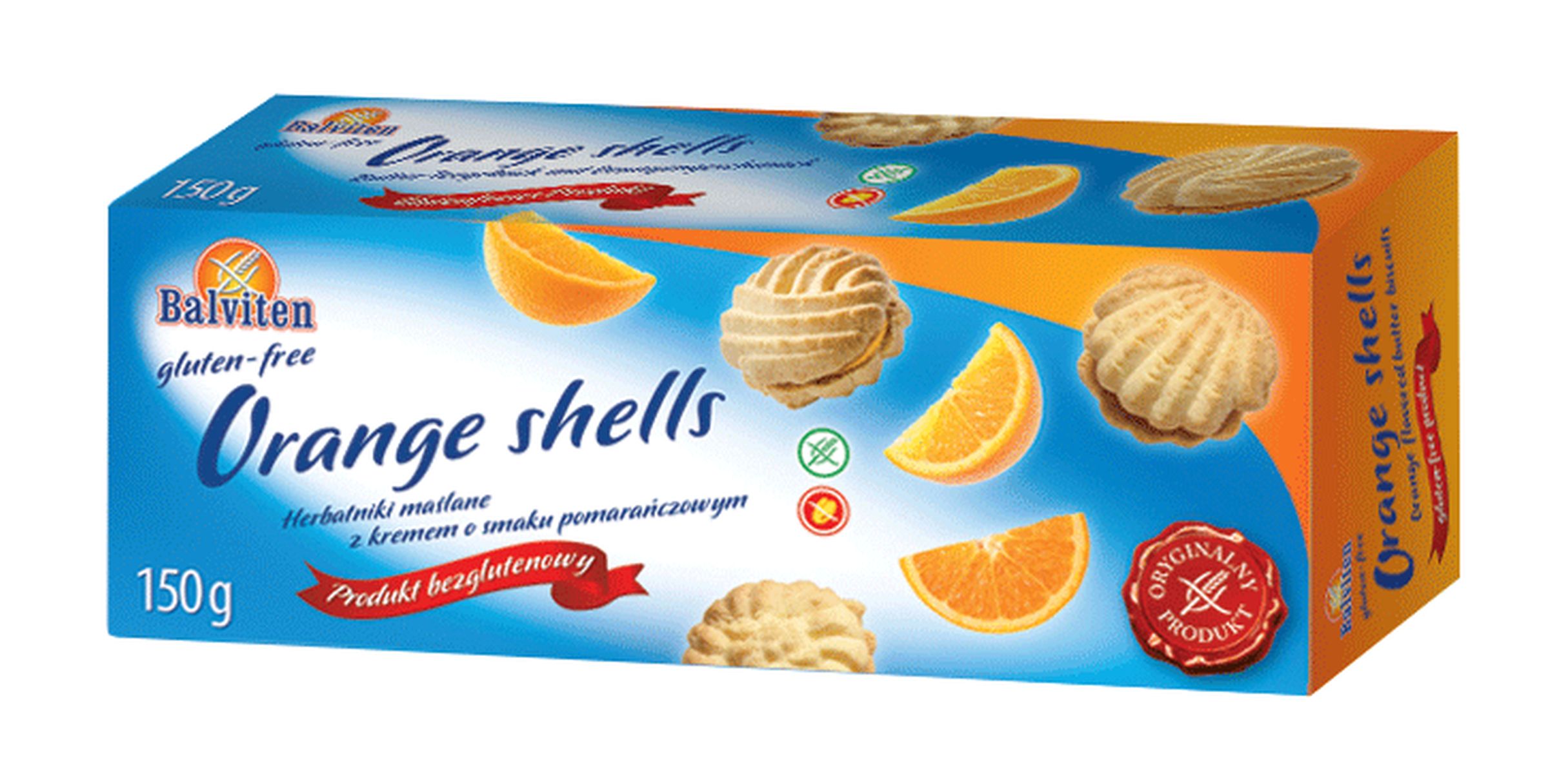 Balviten Herbatniki Orange Shells Bezglutenowe 150G