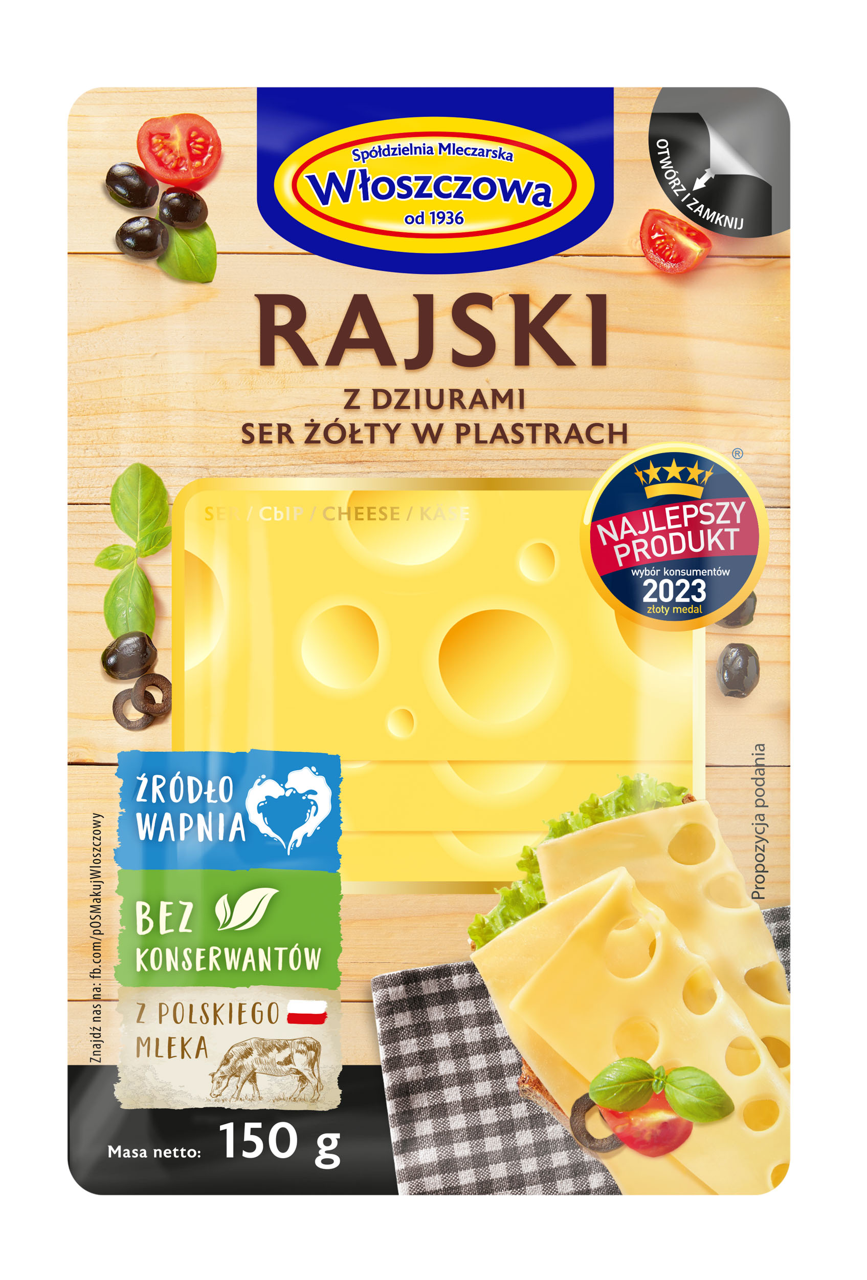 Ser Plastry Rajski Z Dziurami 150G Włoszczowa